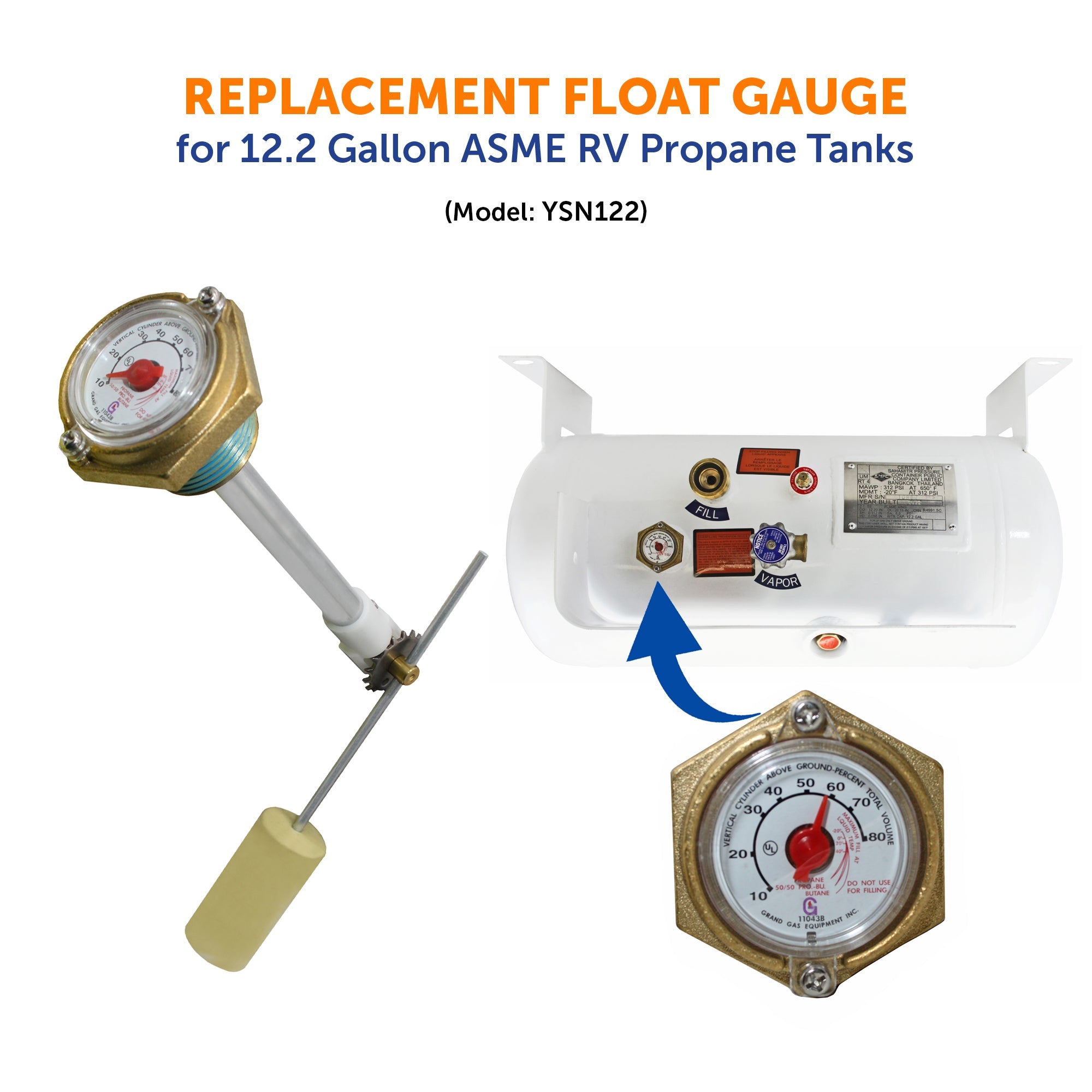 Flame King Replacement Float Gauge for YSN122