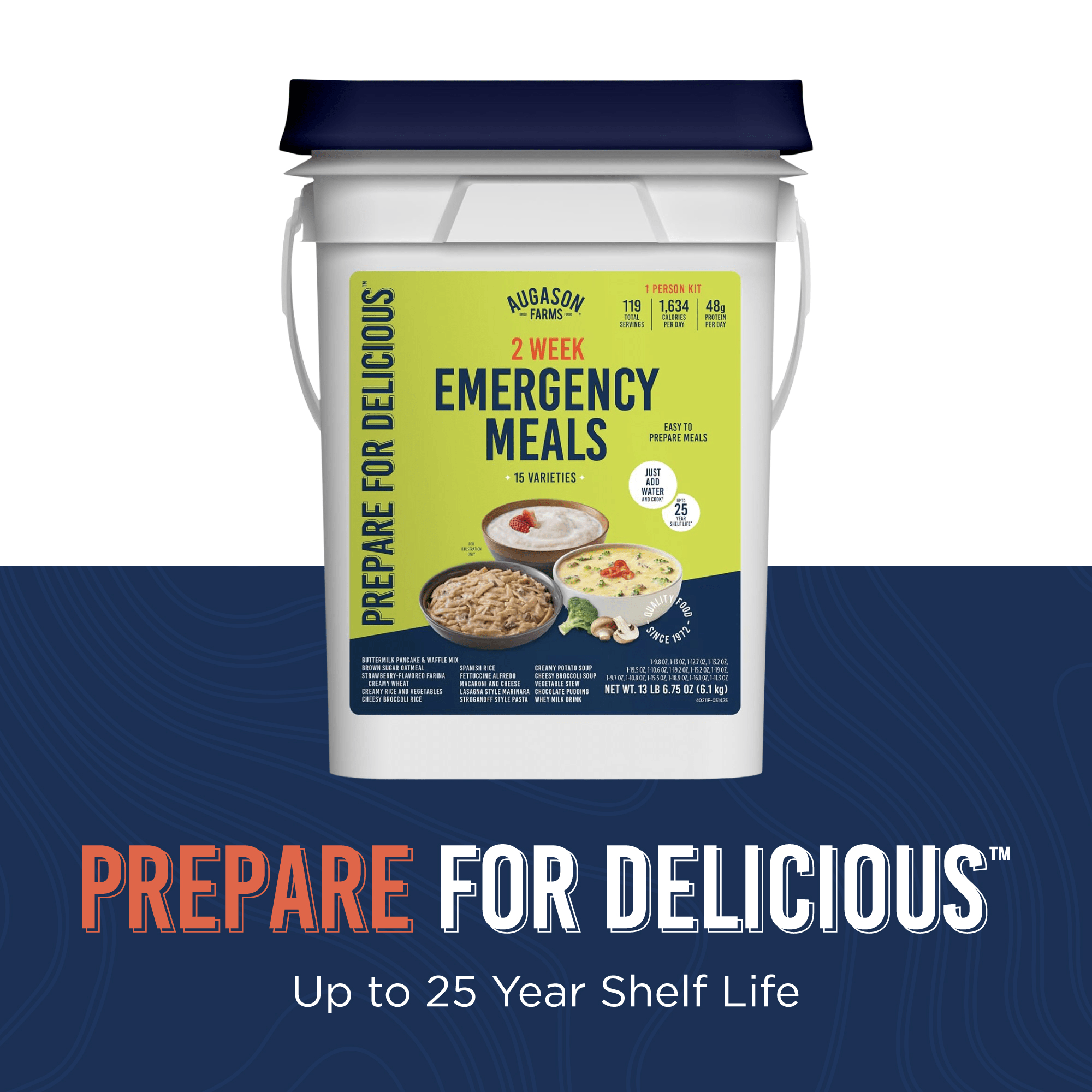 2-Week 1-Person Emergency Food Supply Kit, 119 Servings, 1,634 Calories per Day