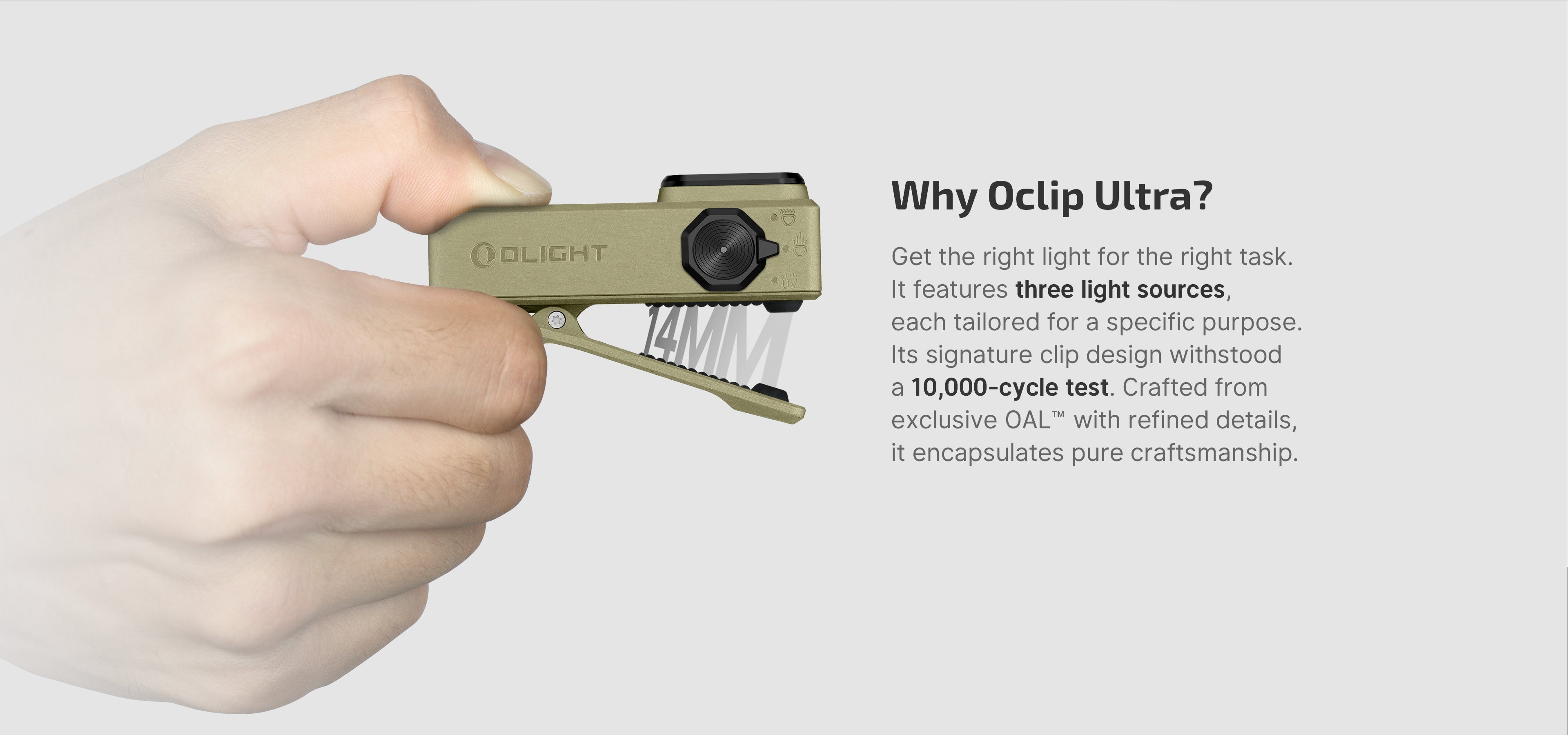 Olight Oclip Ultra 530 Lumen USB-C Rechargeable Clip-On Flashlight