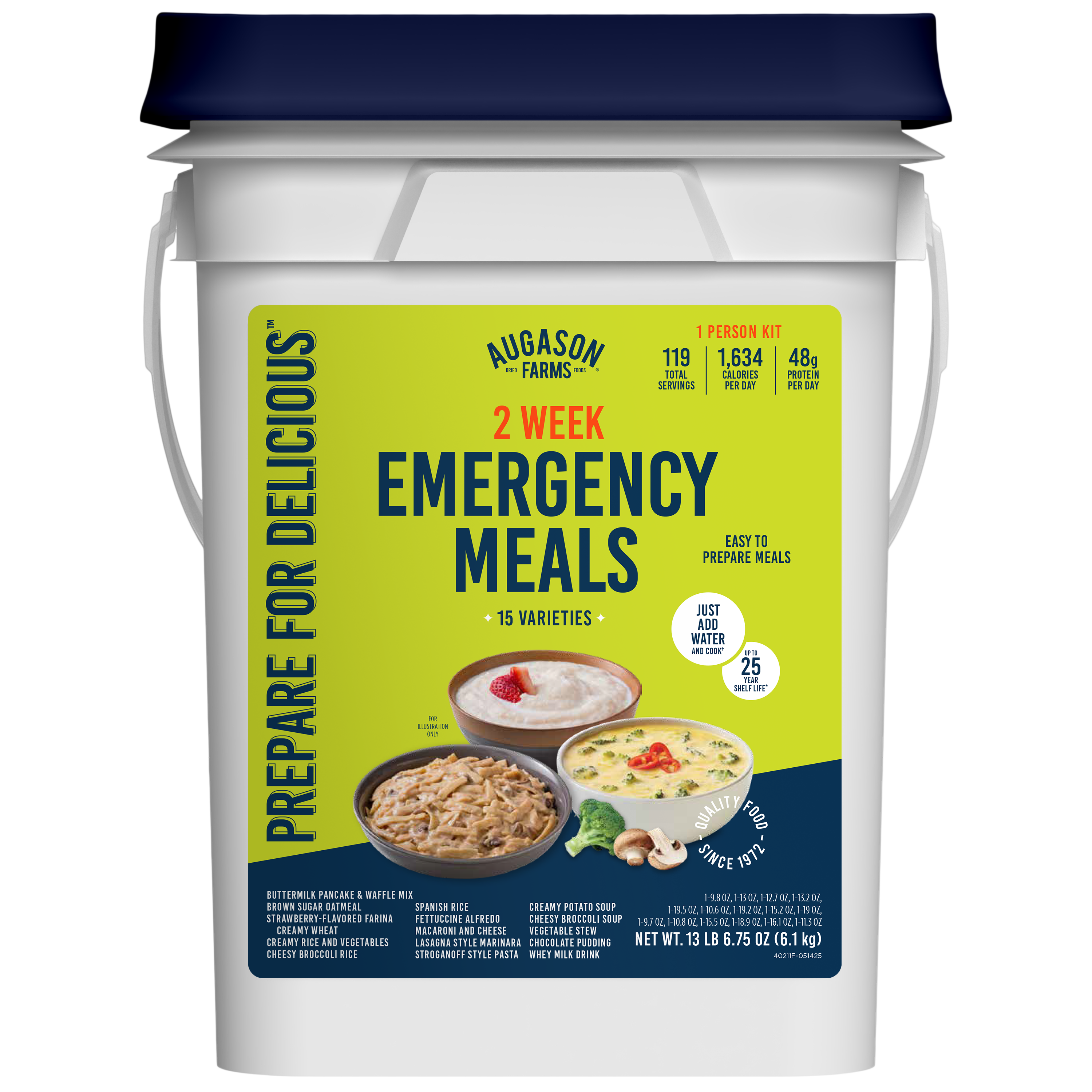 2-Week 1-Person Emergency Food Supply Kit, 119 Servings, 1,634 Calories per Day