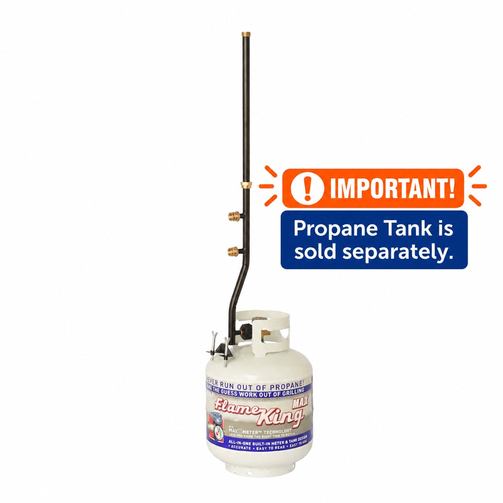 Flame King 3 Outlets Adapter 20 to 1LB Propane Tank Distribution Post Pole Tree Stem Stand
