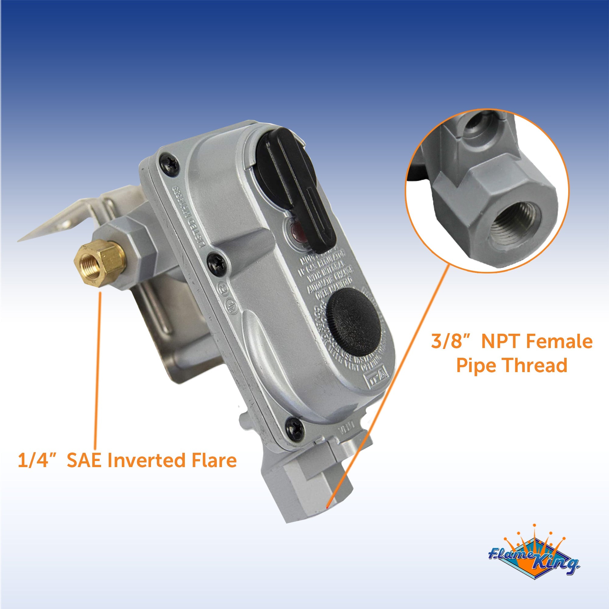Flame King Auto Regulator with Pls Cover & Long Mount Bracket