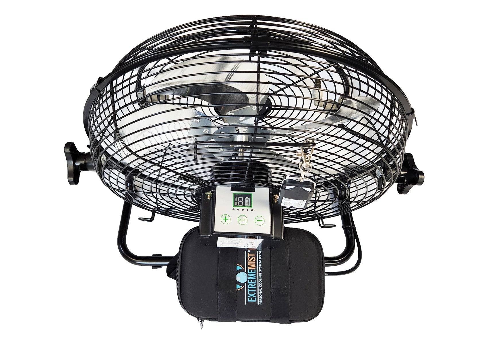 270 PSI Solar Rechargeable Pro Misting Fan – Portable Outdoor Cooling Fan with 16ft Mist Line Attachment