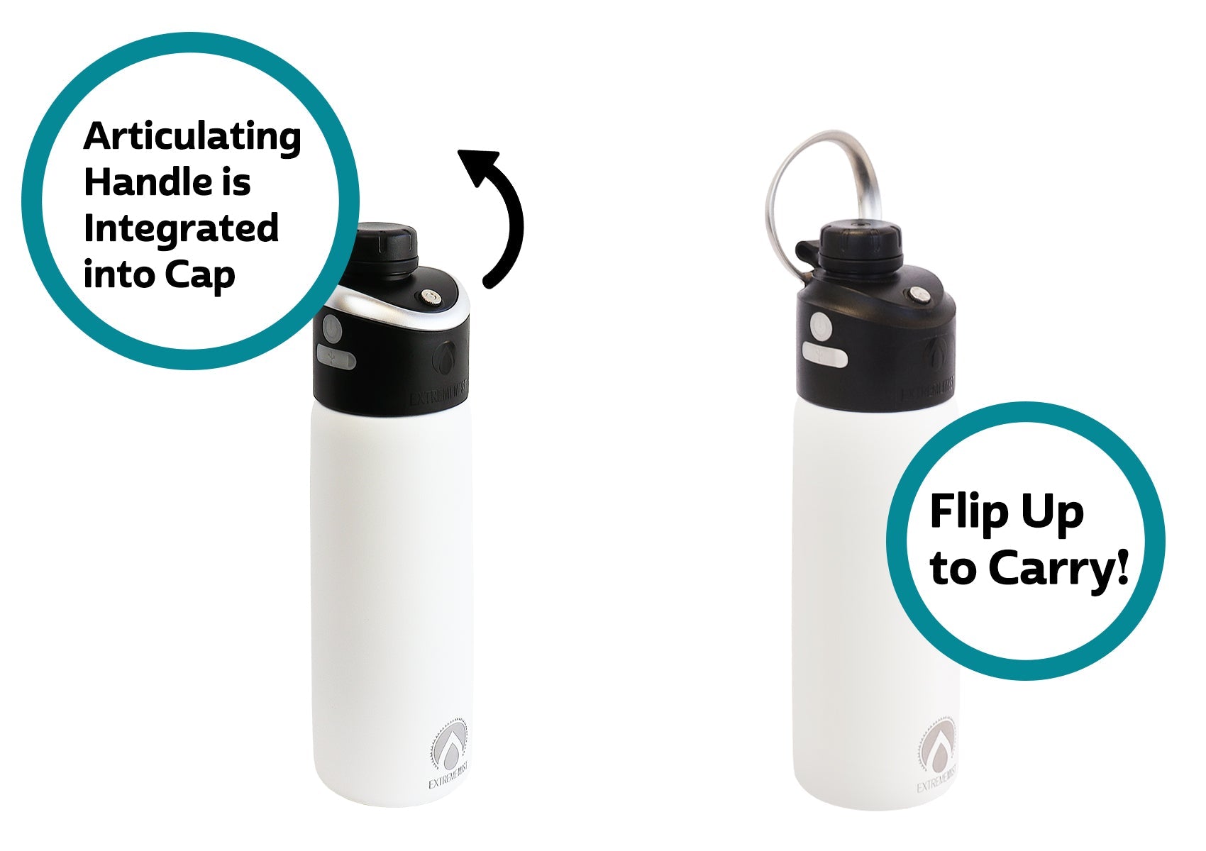 GoMist® 25oz Rechargeable Misting Water Bottle – Insulated Personal Cooling & Hydration Bottle for Outdoor Adventures