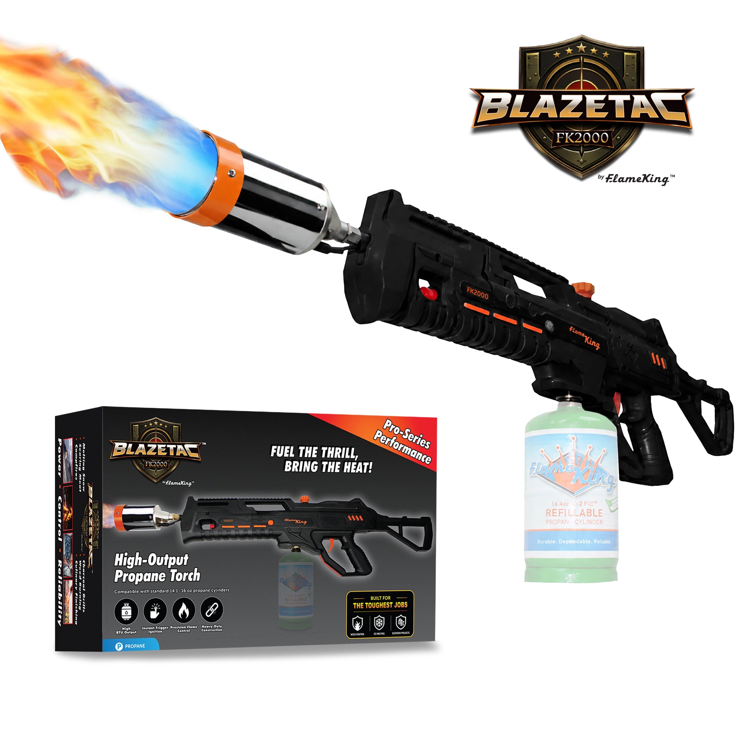 Flame King BlazeTac FK2000 Propane Torch Gun Weed Burner, Trigger Ignition