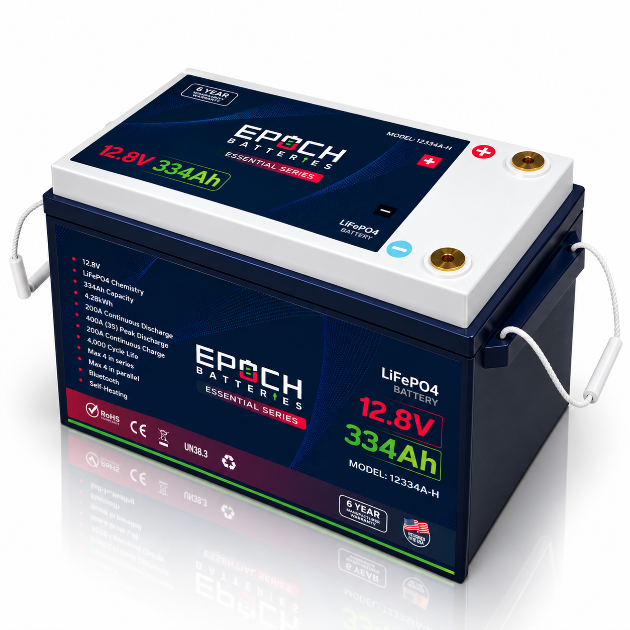 12V 334Ah Essential Series LiFePO4 Battery (4.28kWh)
