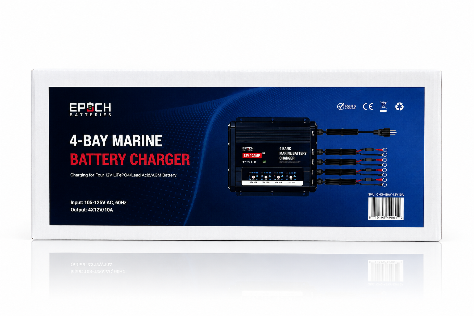 4-Bank 12V Marine Battery Charger | 10A Per Bank