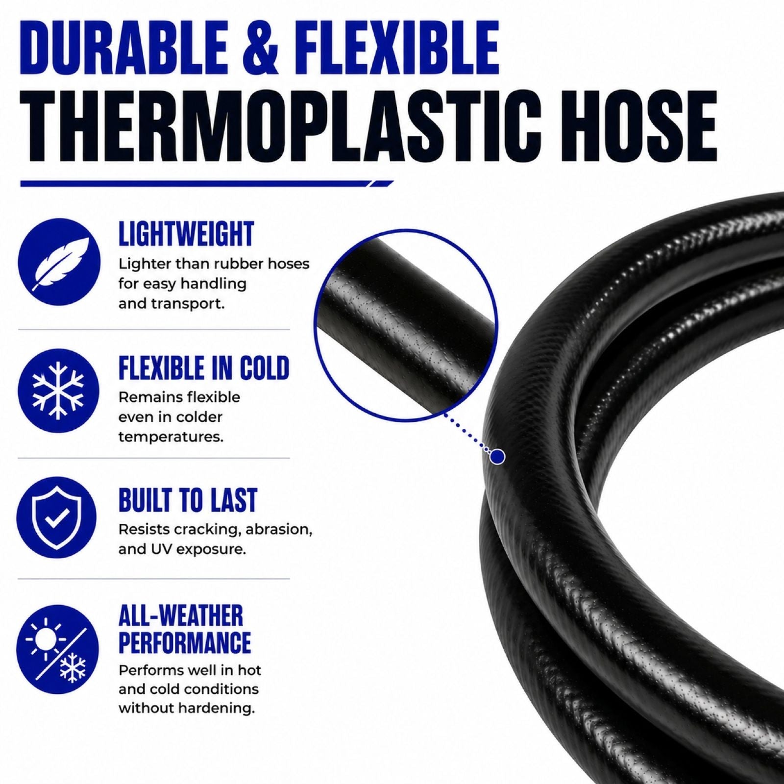 Flame King Thermo Plastic Hose Assembly for LP and Natural Gas, 24 Inch, 3/8 Inch