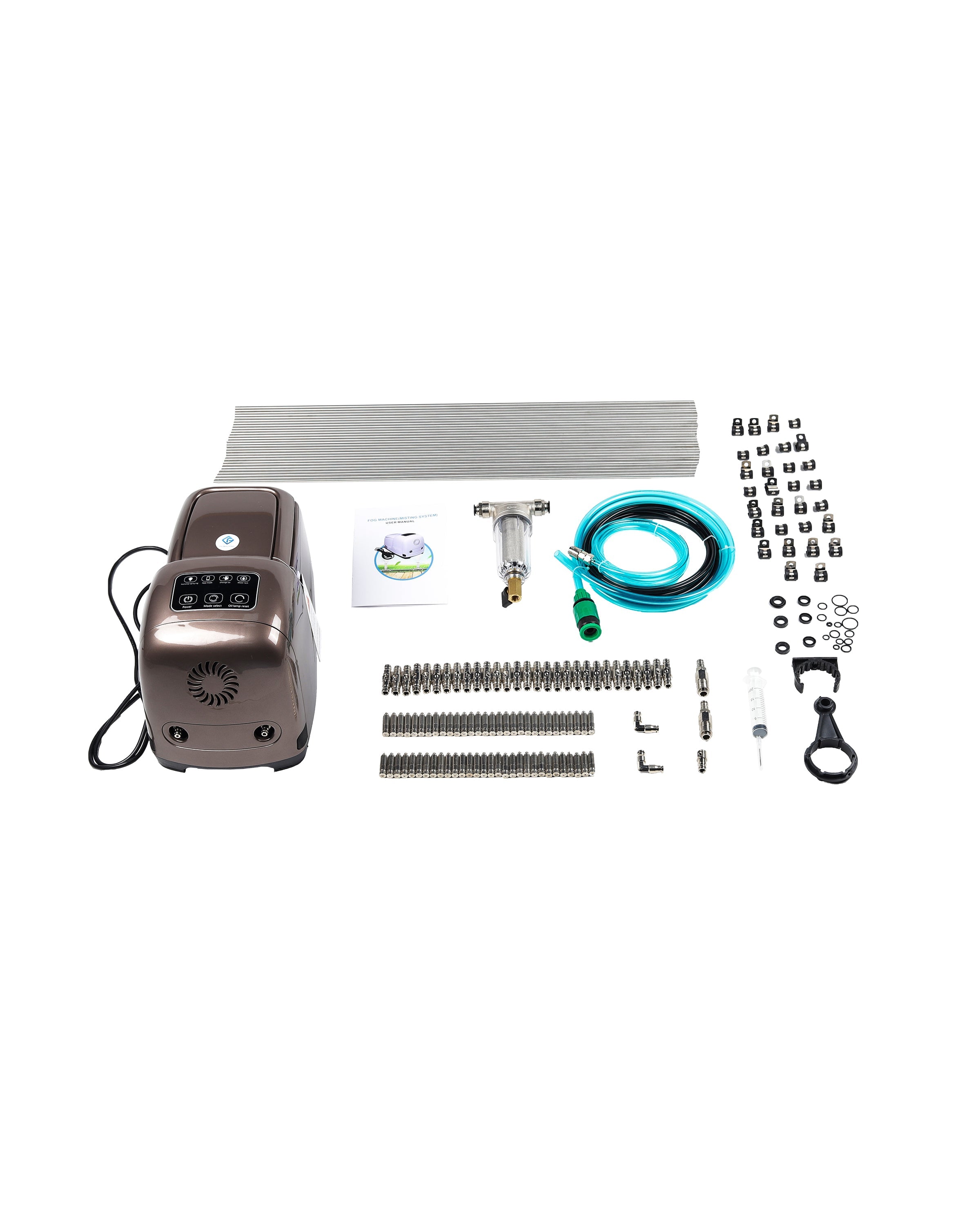 27 Nozzle High-Pressure Misting System – Stainless Steel Outdoor Cooling Kit for Patios, Restaurants & Commercial Spaces
