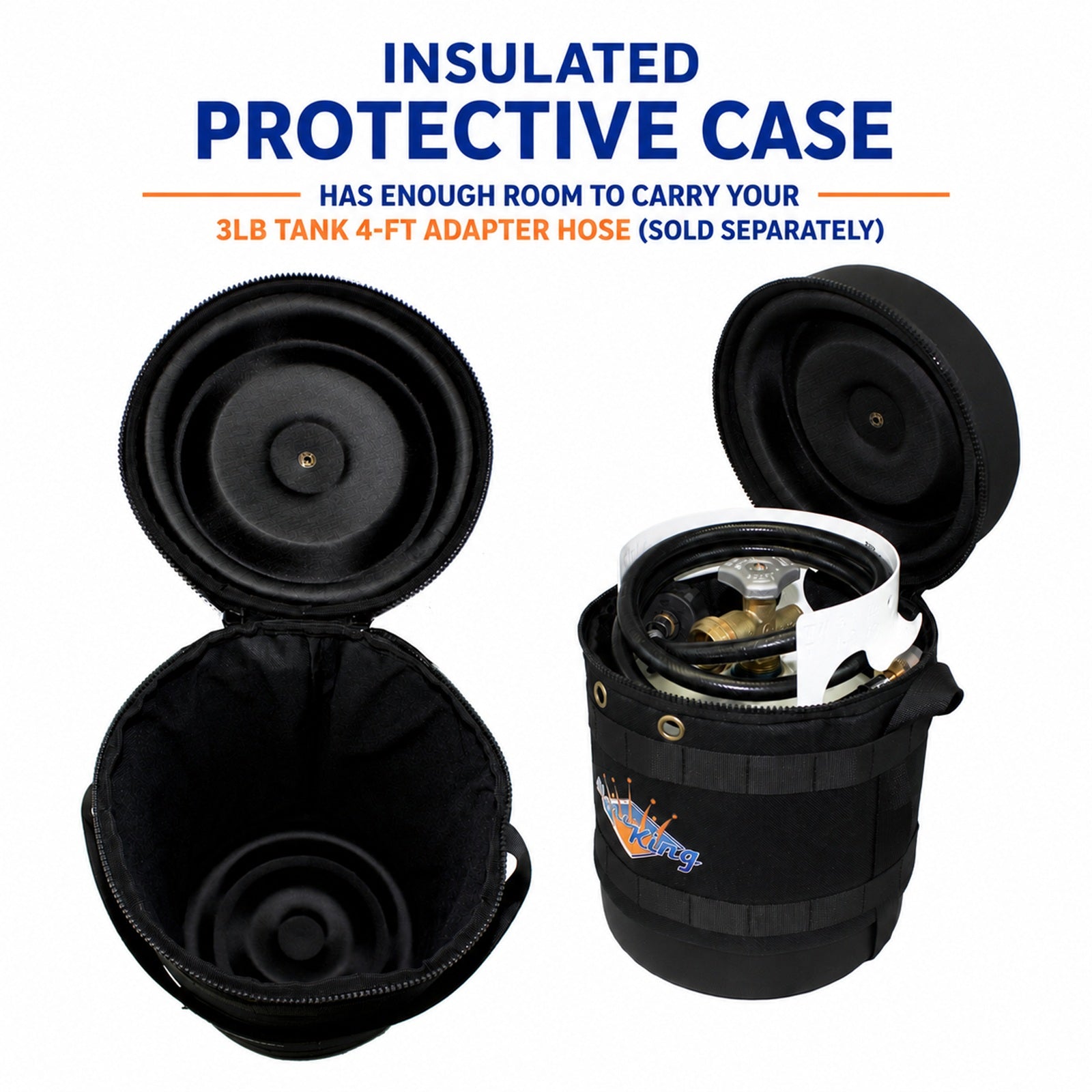 Flame King Propane Gas Hauler for 3lb (0.8gal) Propane Tank Insulated Protective Carry Case