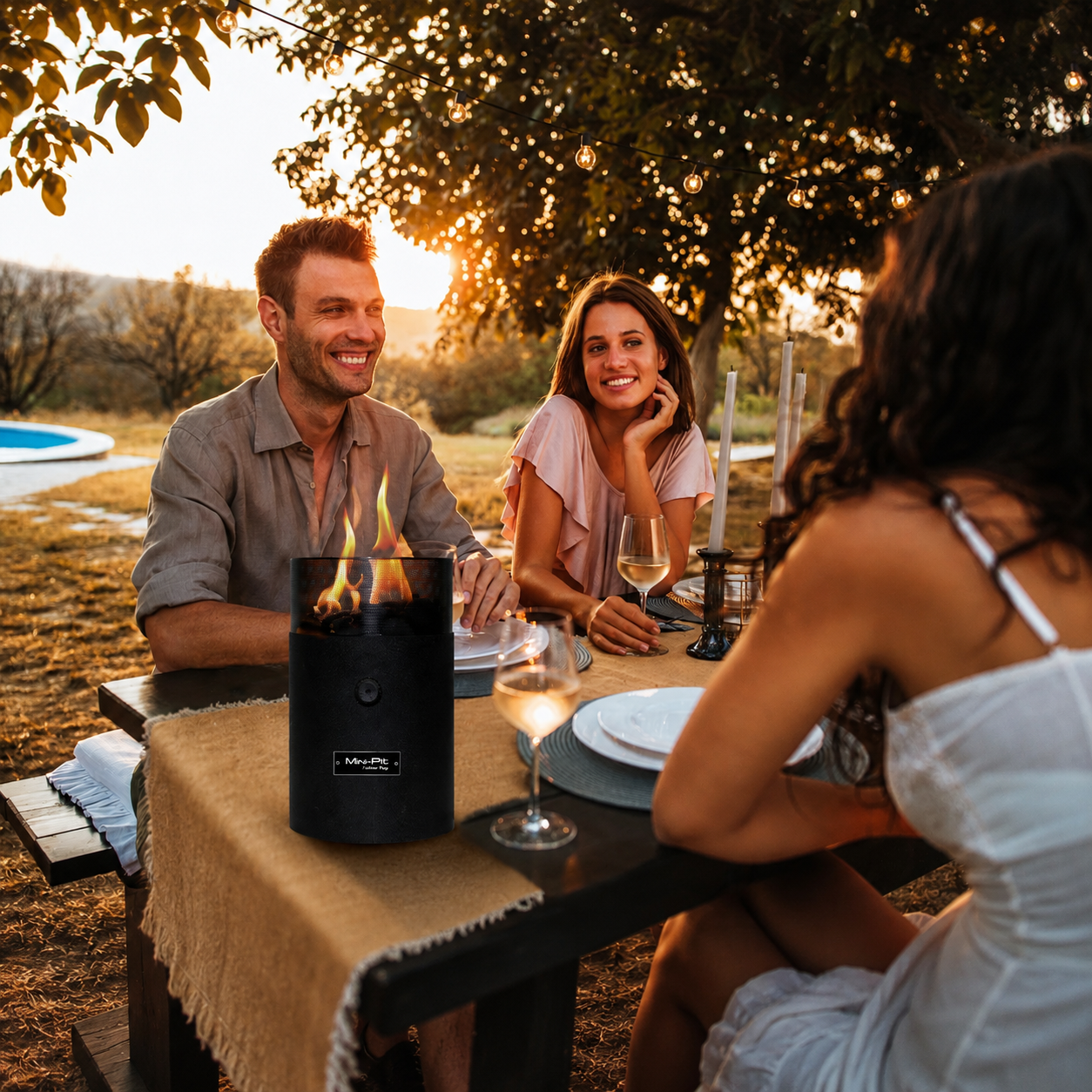 Flame King Smokeless Portable Mini Tabletop Fire Pit Dual Fuel Propane and Butane