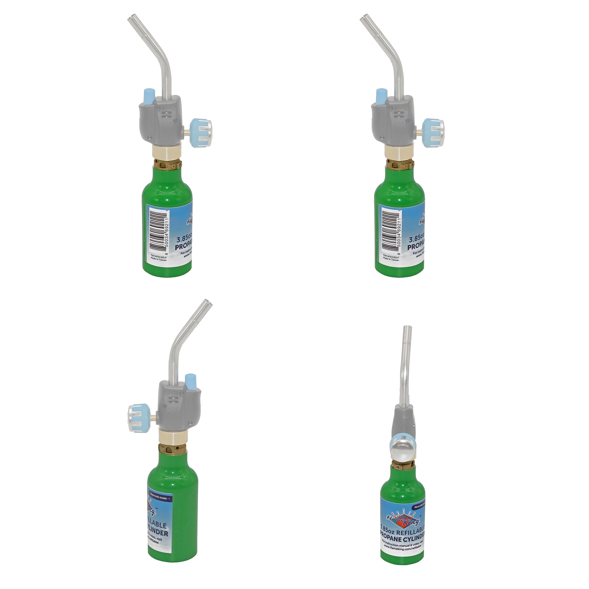 Flame King 1/4 lb Refillable Mini Propane Tank Cylinder - 2-Pack Eco Friendly Tank