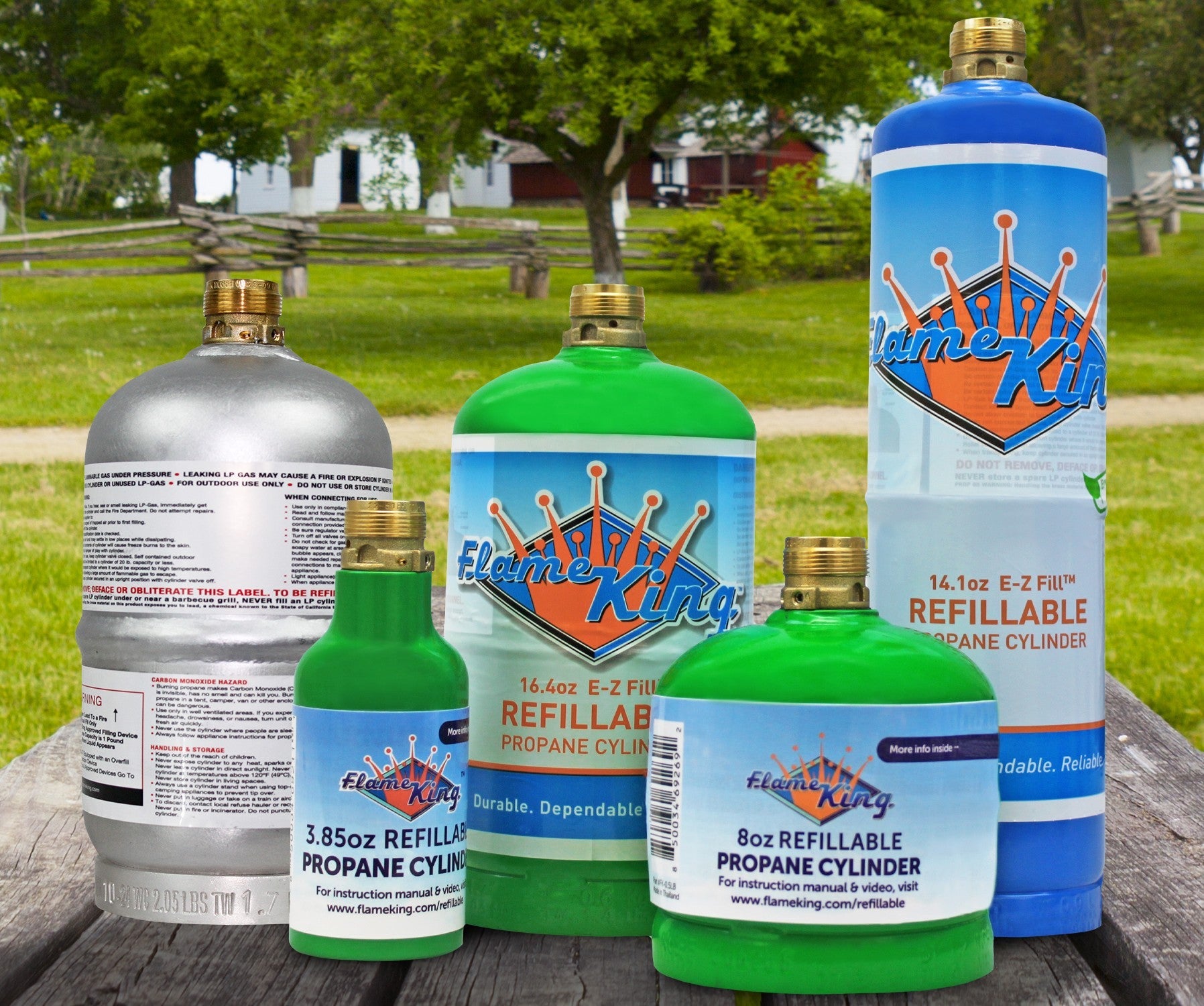 Flame King Eco Friendly 1/4 lb Refillable Mini Propane Tank Cylinder