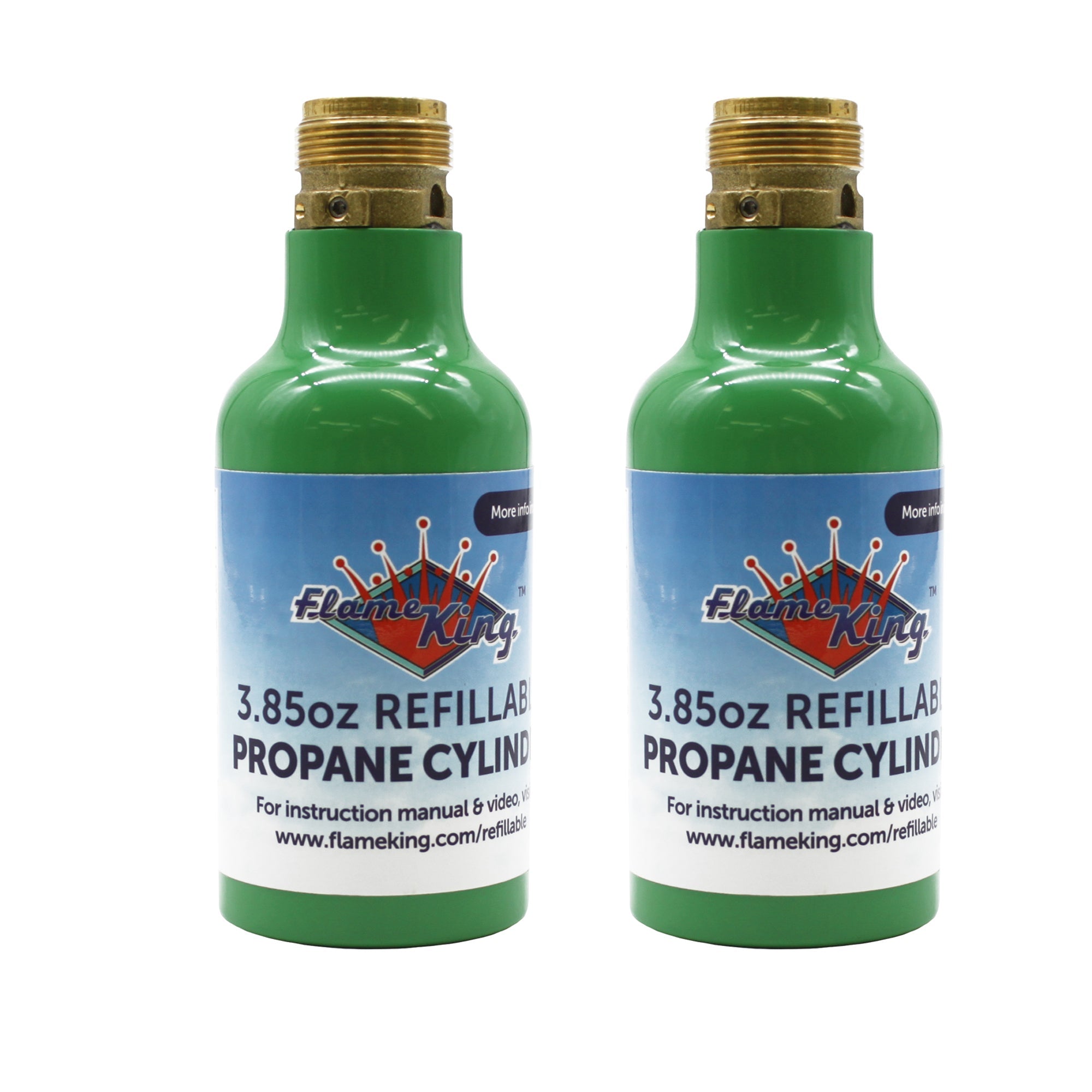 Flame King 1/4 lb Refillable Mini Propane Tank Cylinder - 2-Pack Eco Friendly Tank
