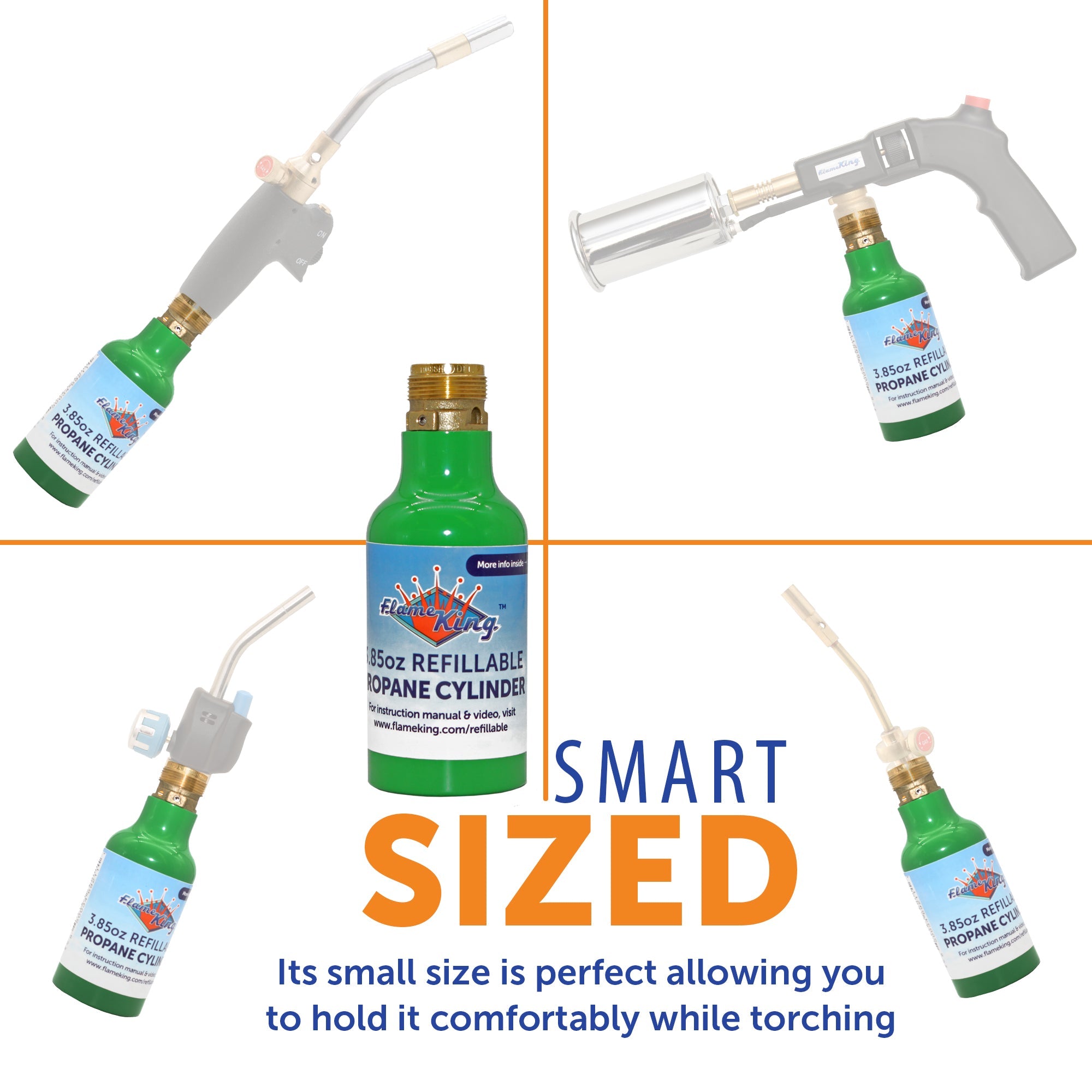 Flame King 1/4 lb Refillable Mini Propane Tank Cylinder - 2-Pack Eco Friendly Tank