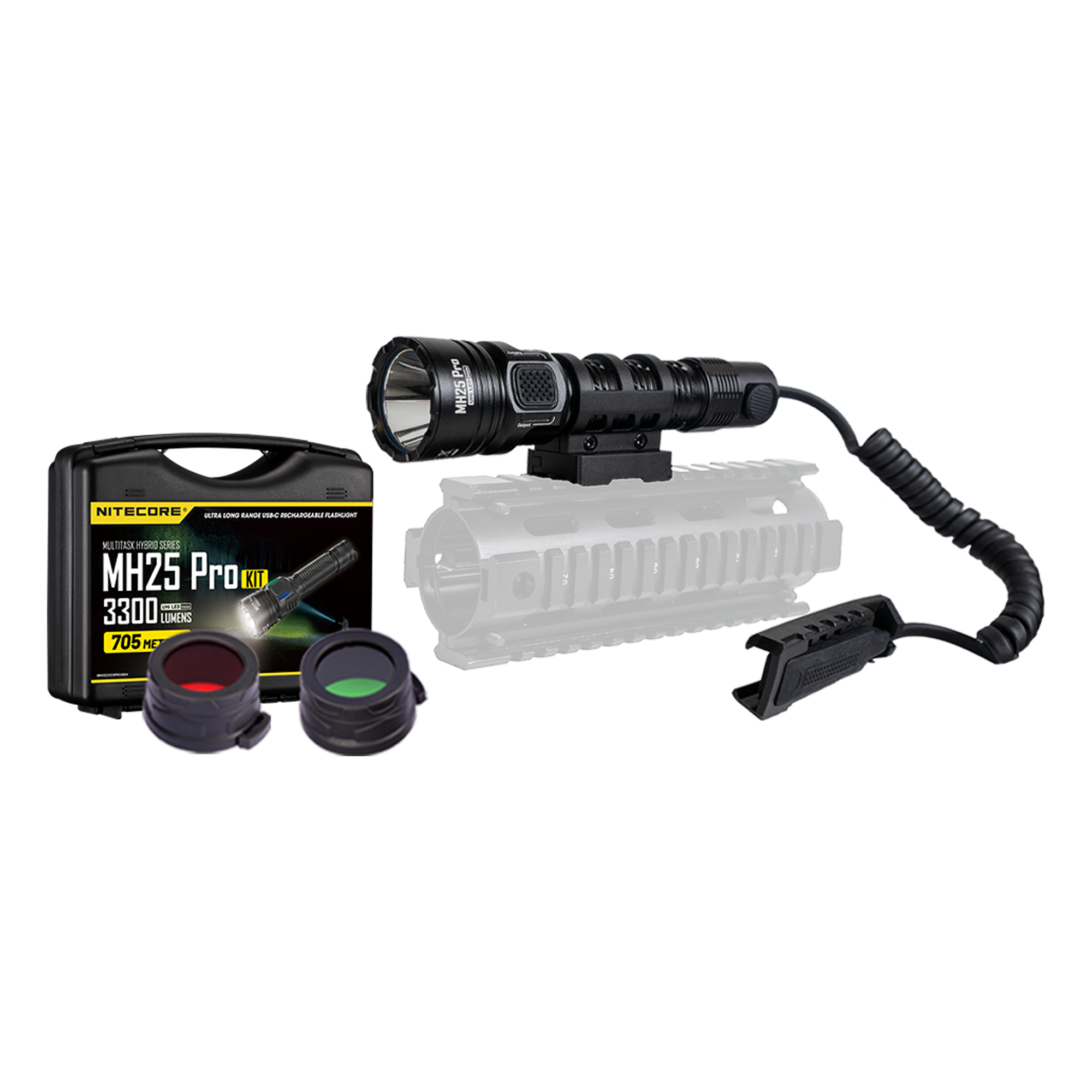 Nitecore MH25 Pro 3300 Lumen Long Throw Rechargeable Hunting Light Kit