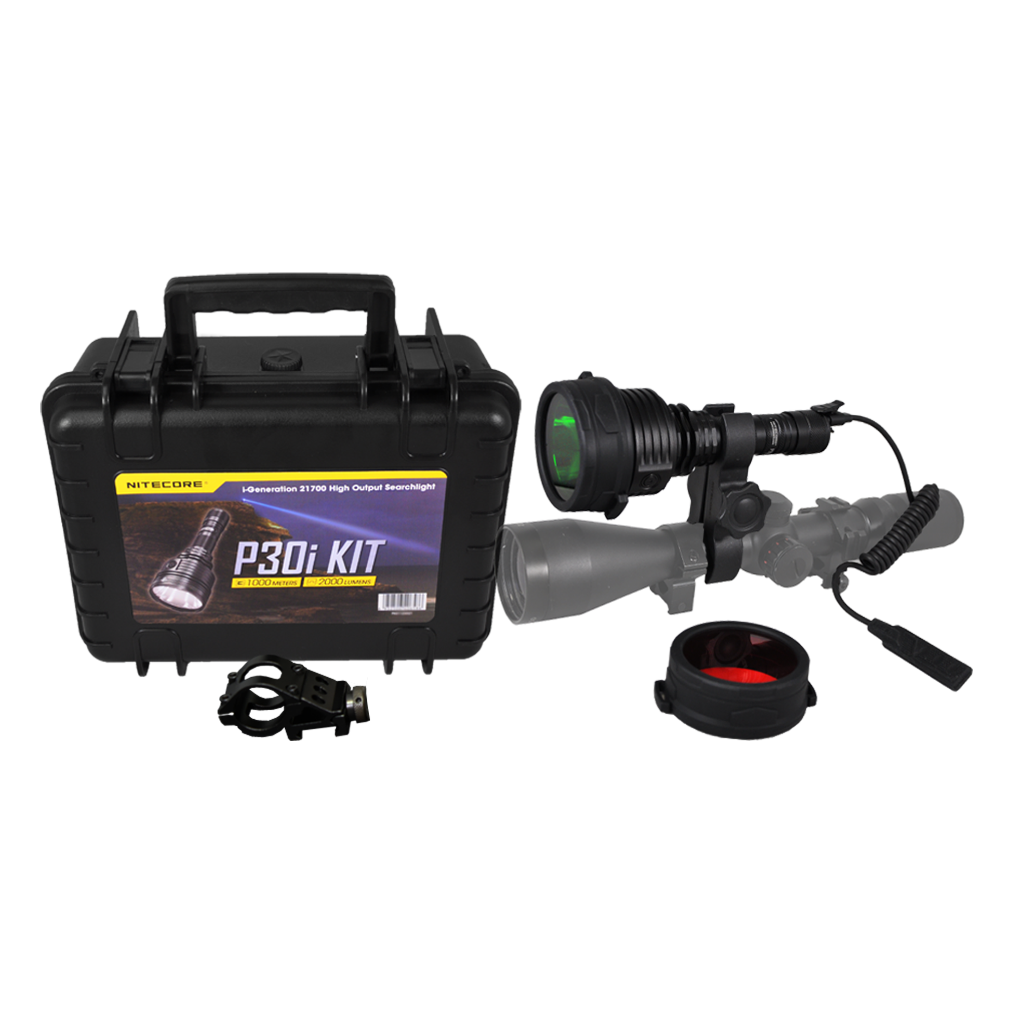 Nitecore P30i 2000 Lumen 1093 Yard Long Throw Flashlight Hunting Kit