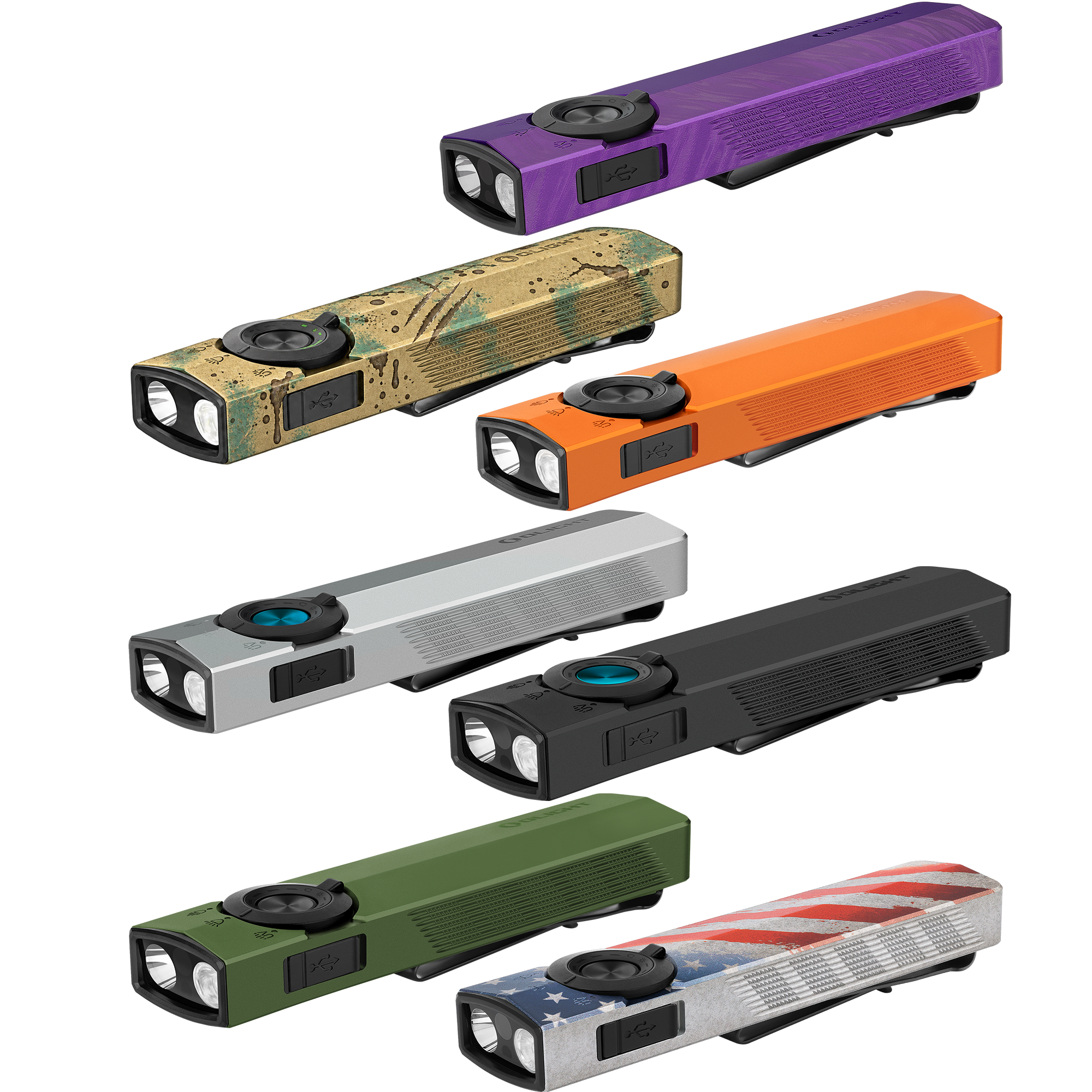 Olight ArkPro 1500 Lumen Rechargeable EDC Flashlight with UV Light & Green Laser