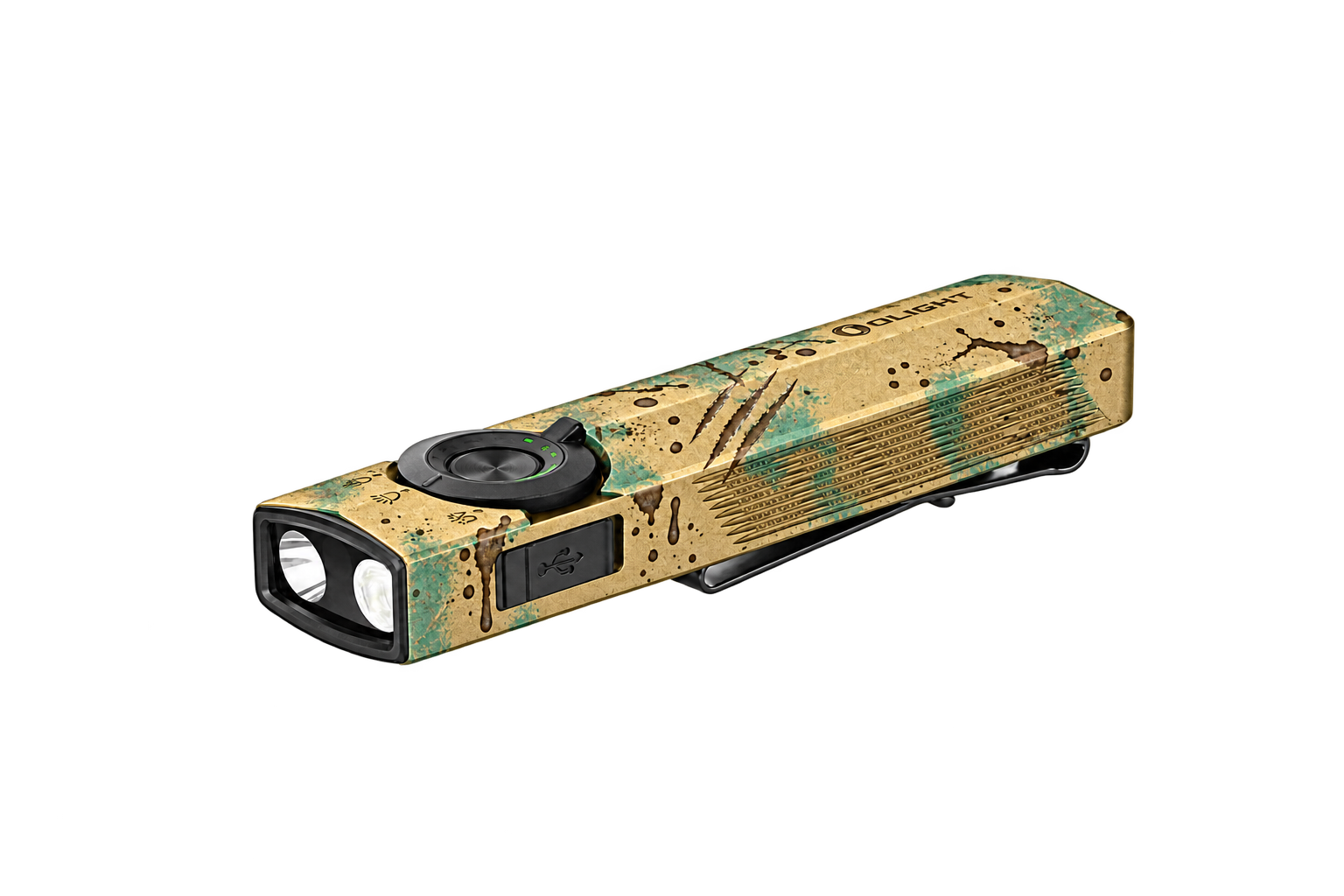 Olight ArkPro 1500 Lumen Rechargeable EDC Flashlight with UV Light & Green Laser