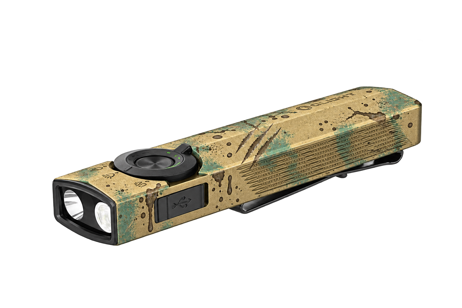 Olight ArkPro 1500 Lumen Rechargeable EDC Flashlight with UV Light & Green Laser