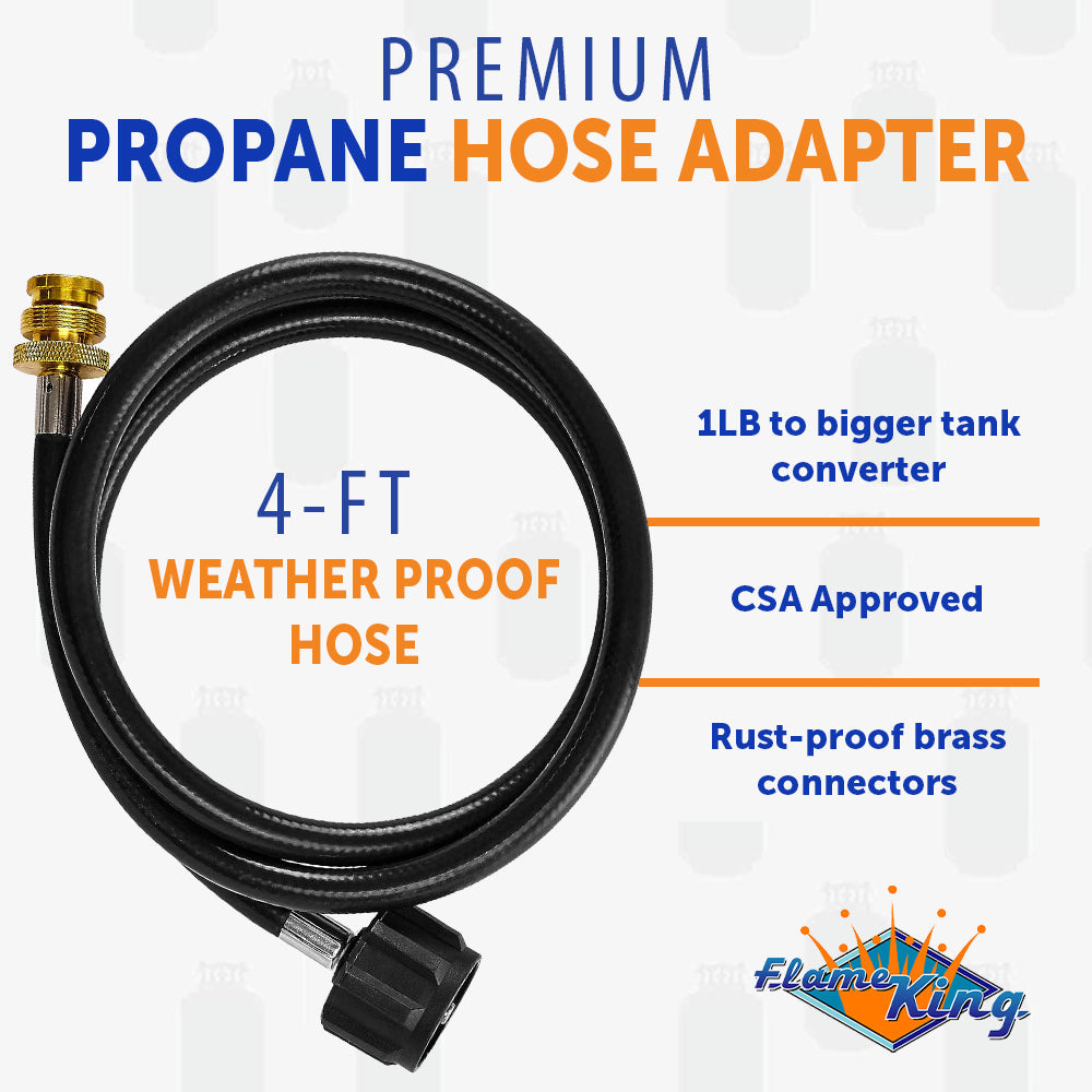 Flame King Propane Gas Hauler Kit 3lb Empty Propane Tank, Adapter Hose and Insulated Protective Carry Case
