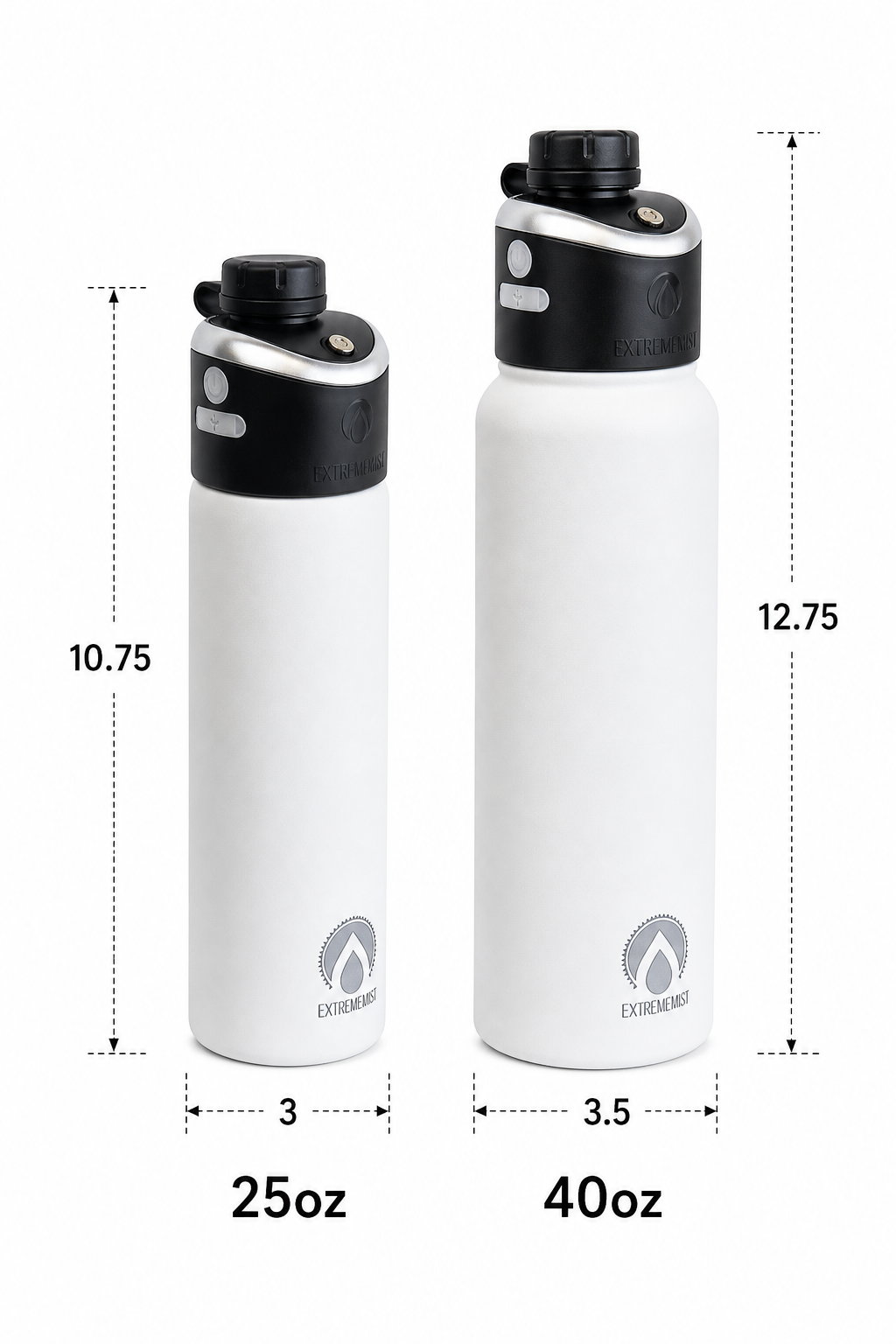 GoMist® 25oz Rechargeable Misting Water Bottle – Insulated Personal Cooling & Hydration Bottle for Outdoor Adventures