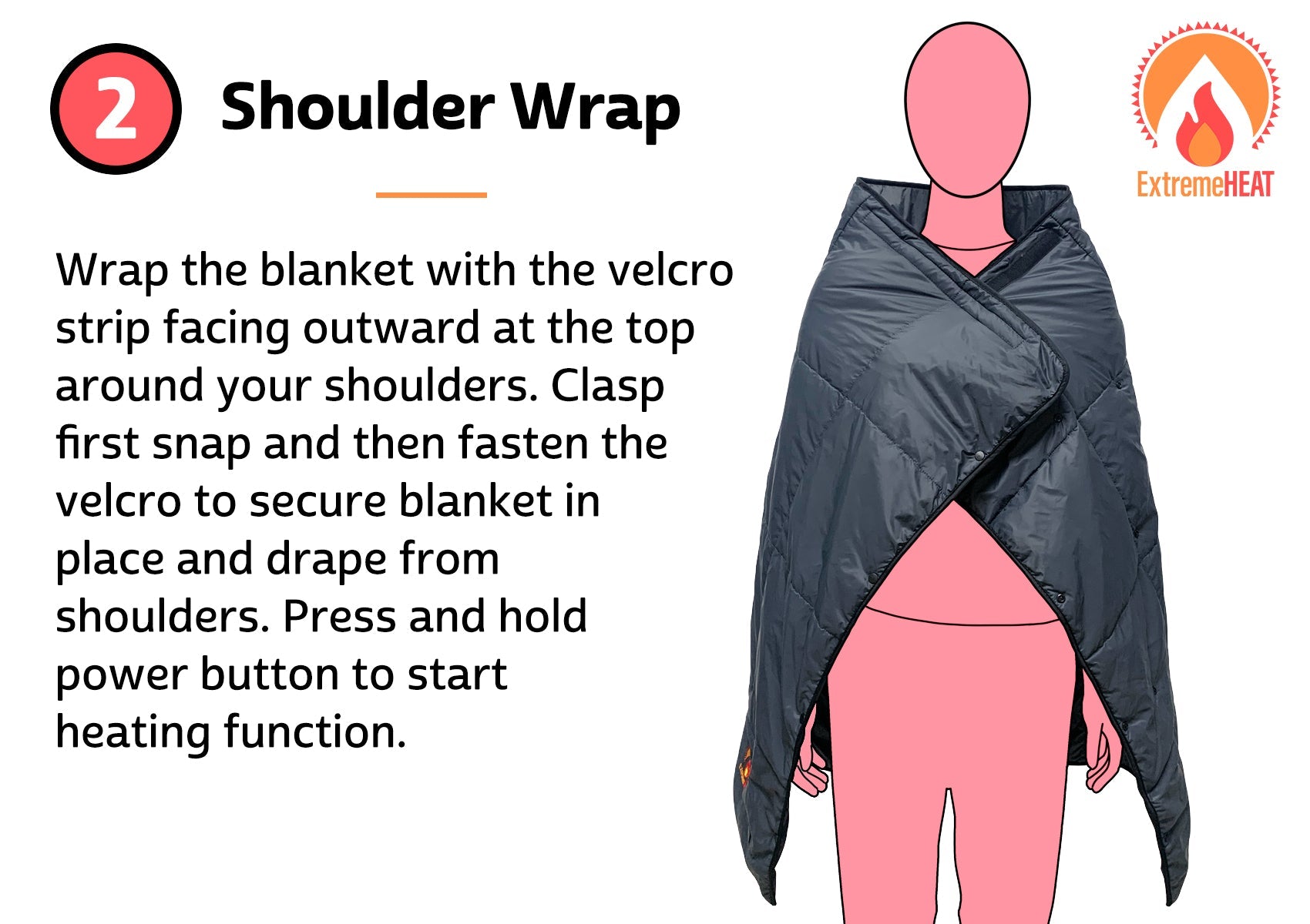 Heated Camping Blanket and Wearable Poncho with 10,000 mAh Battery, Portable Rechargeable Electric Throw for Camping, Stadiums, RV and Emergency Use, by ExtremeMist