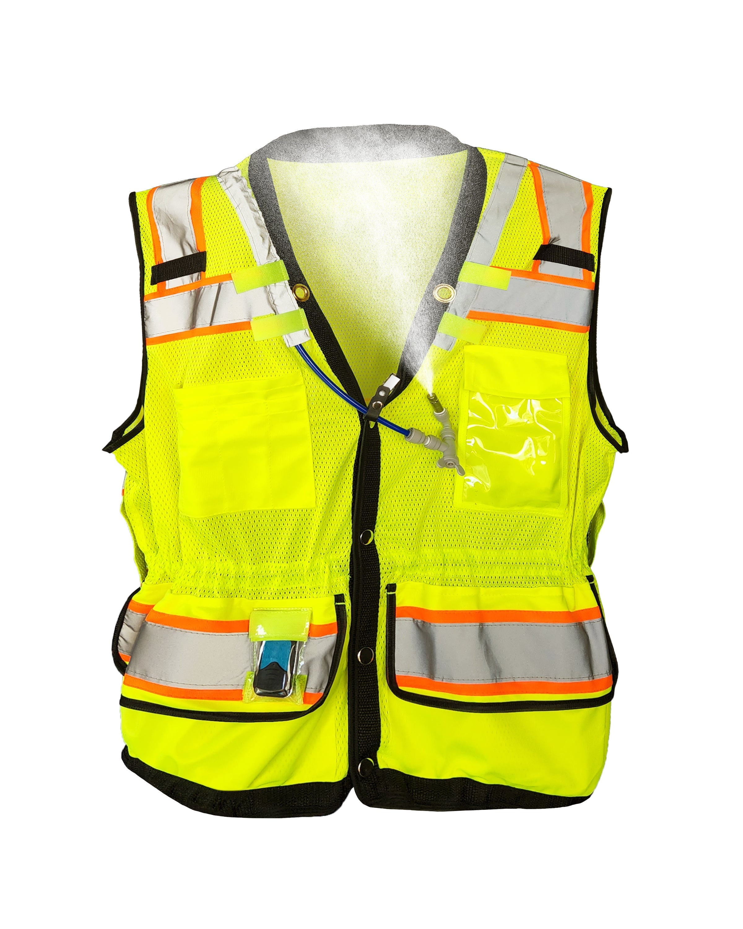 ANSI Class 2 Hi-Vis Misting Safety Vest – Reflective Cooling Vest for Outdoor Work