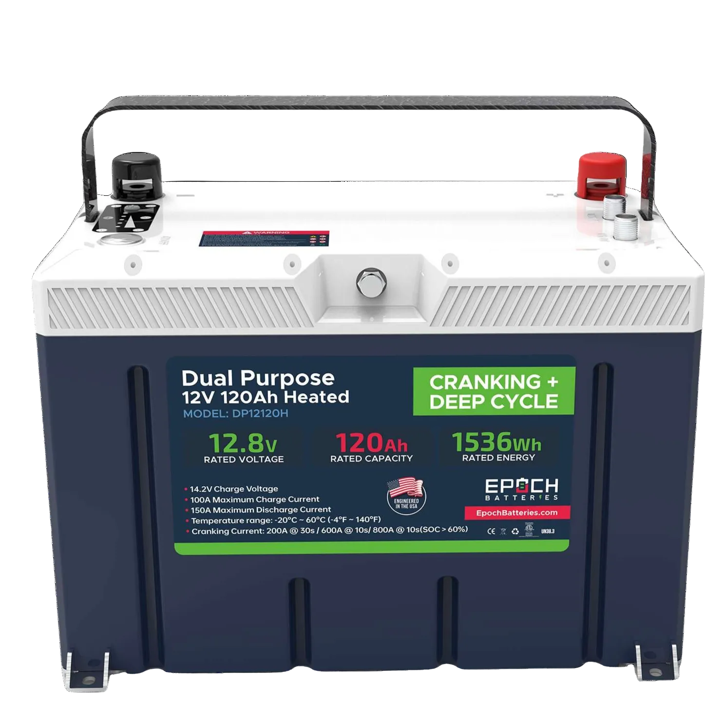 12V 120Ah (1.54kWh) Pro Series - LiFePO4 Cranking & Deep Cycle Lithium Battery (Dual Purpose)