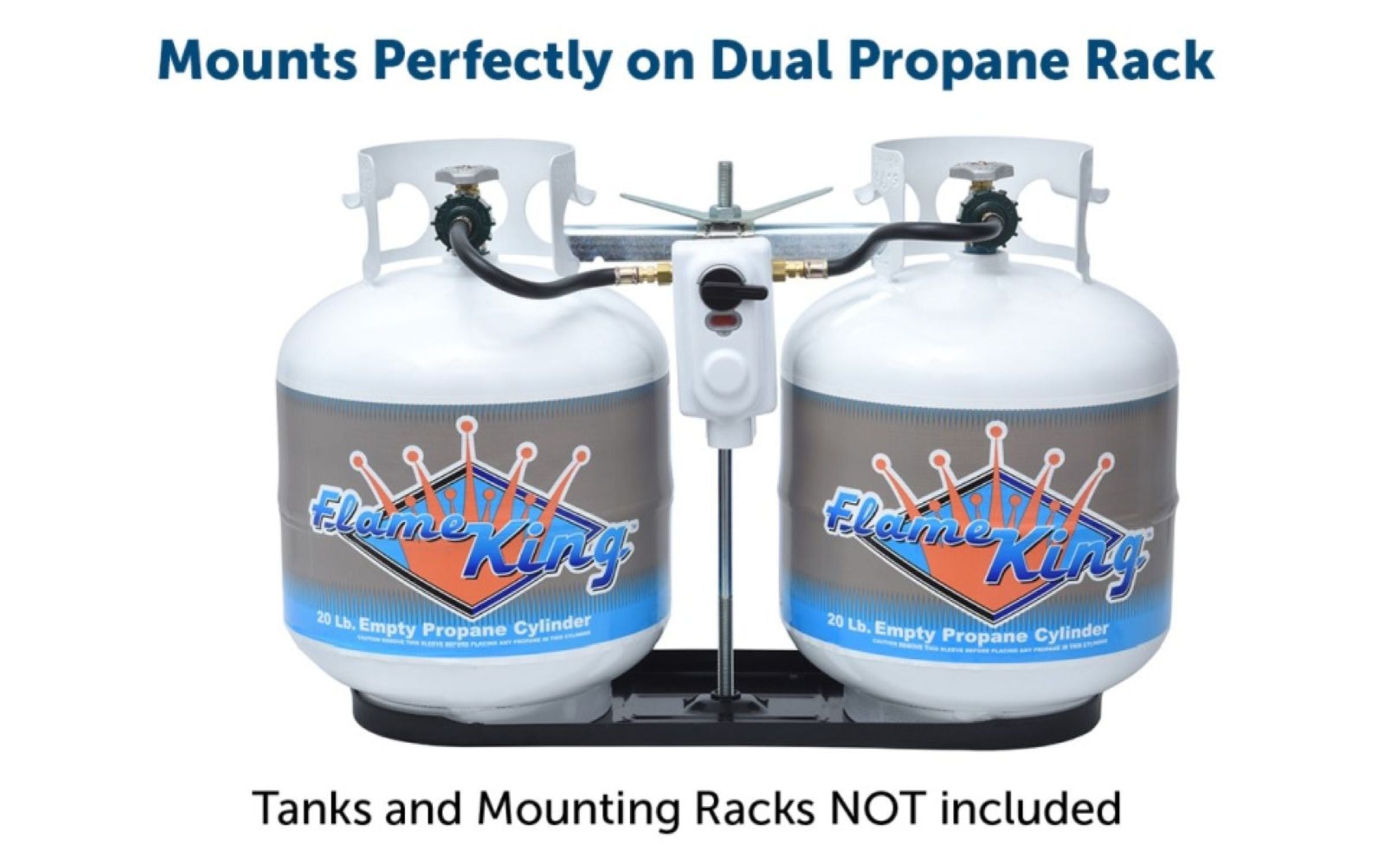 Flame King 2-Stage Auto Changeover LP Propane Gas Regulator with Two 18-inch Pigtails for RVs, Vans, Trailers