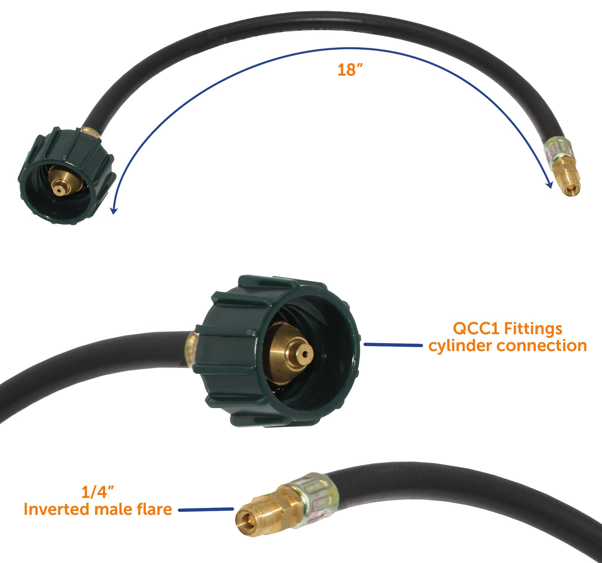 Flame King 2-Stage Auto Changeover LP Propane Gas Regulator with Two 18-inch Pigtails for RVs, Vans, Trailers