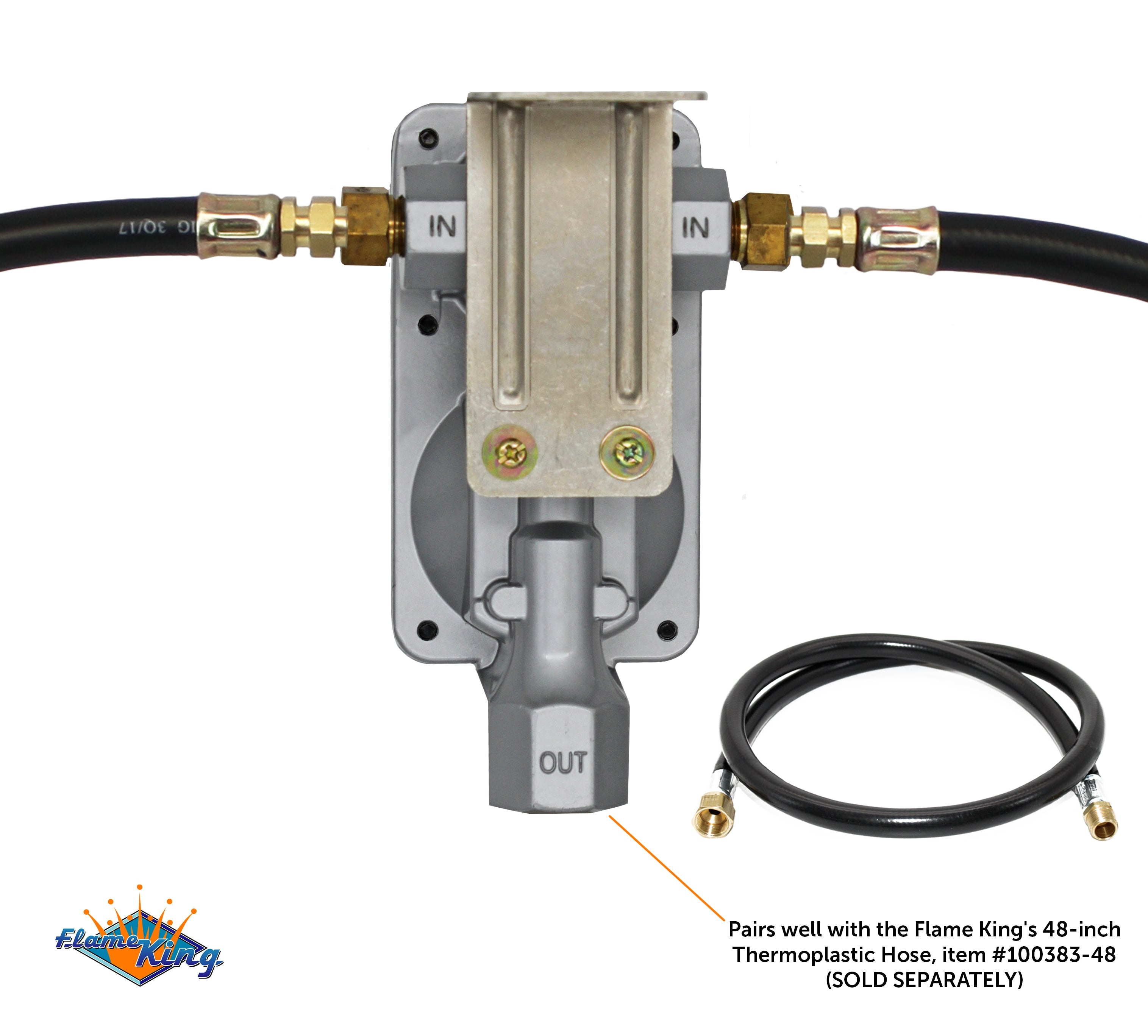 Flame King 2-Stage Auto Changeover LP Propane Gas Regulator with Two 18-inch Pigtails for RVs, Vans, Trailers