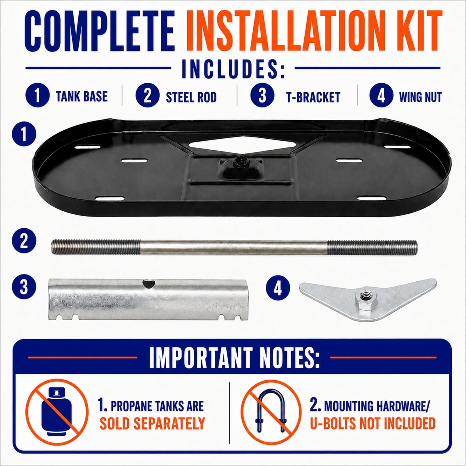 Flame King 40lb Rack for Dual Propane Tank RVs & Trailers