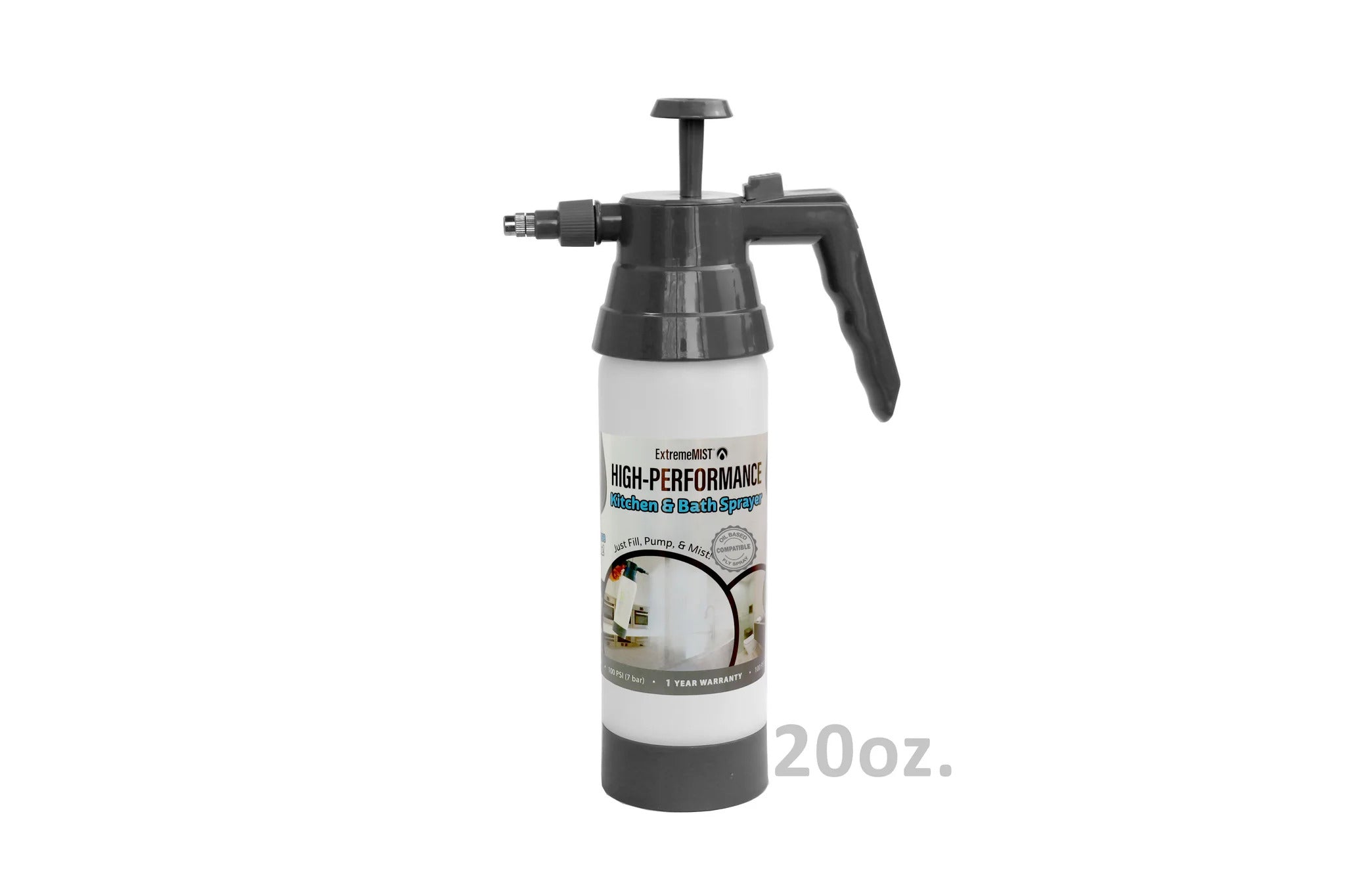 Kitchen & Bath Fine Mist Cleaning Sprayer – Refillable Pump-Up Spray Bottle for Deep Cleaning, Bathroom & Home Use