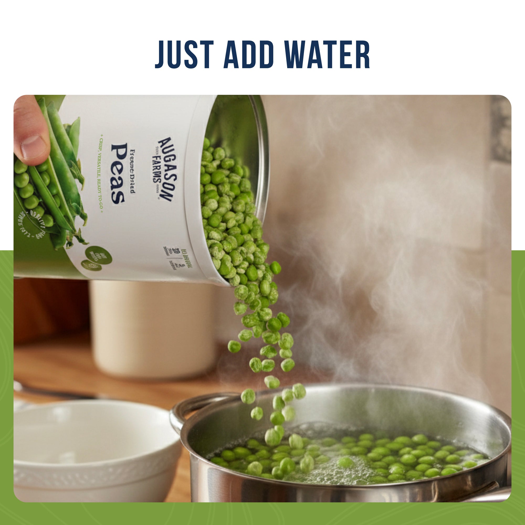 Freeze Dried Peas Can, 30 Servings