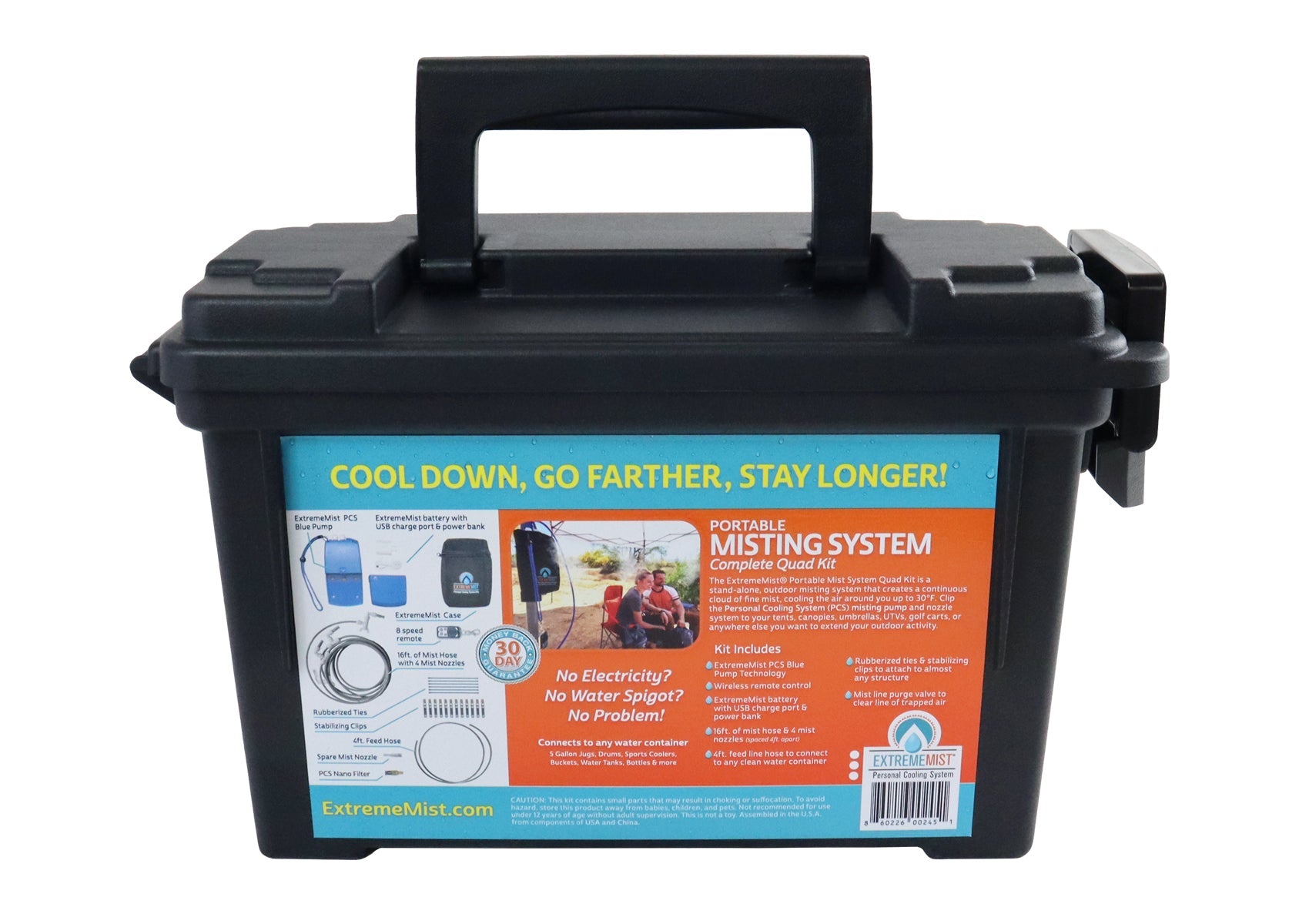 16ft Portable Misting System Kit – 170 PSI Rechargeable Outdoor Cooling System with 8-Speed Wireless Remote