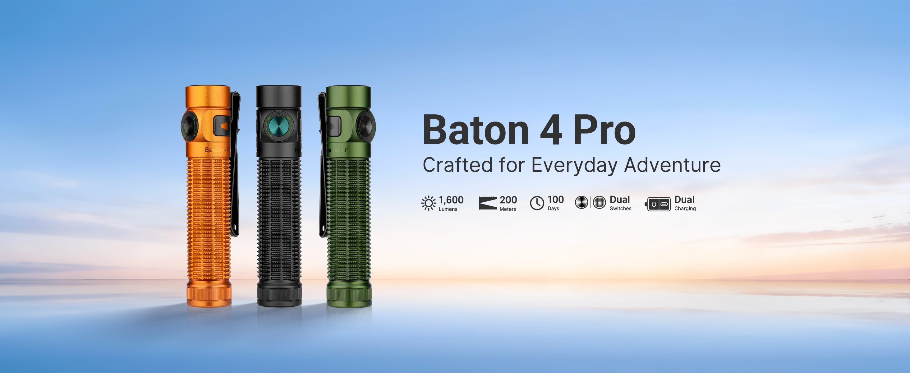 Olight Baton 4 Pro 1600 Lumen Rechargeable EDC Flashlight