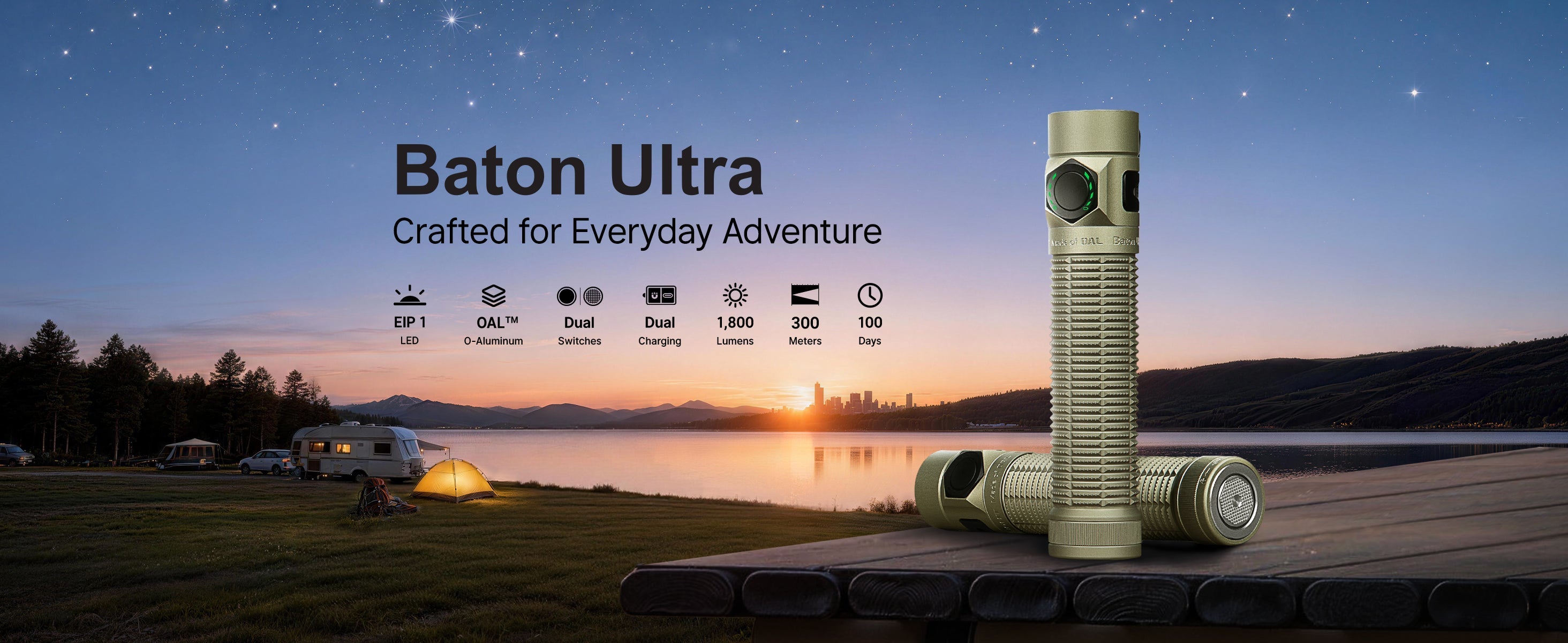 Olight Baton Ultra 1800 Lumen Rechargeable EDC Flashlight