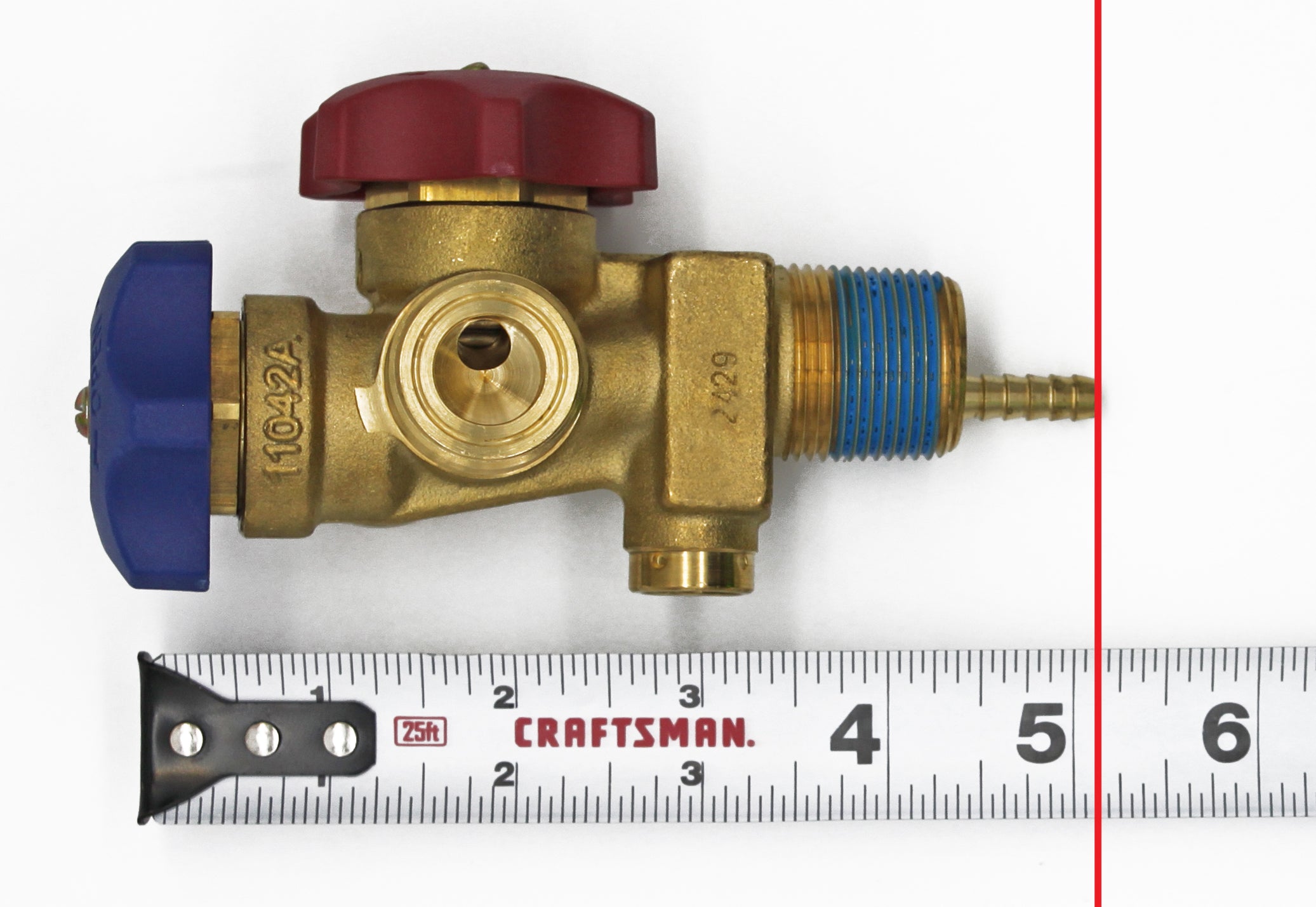 Flame King Dual Access Vapor/Liquid Valve + Dip Tube for 123LB Refrigerant Tank