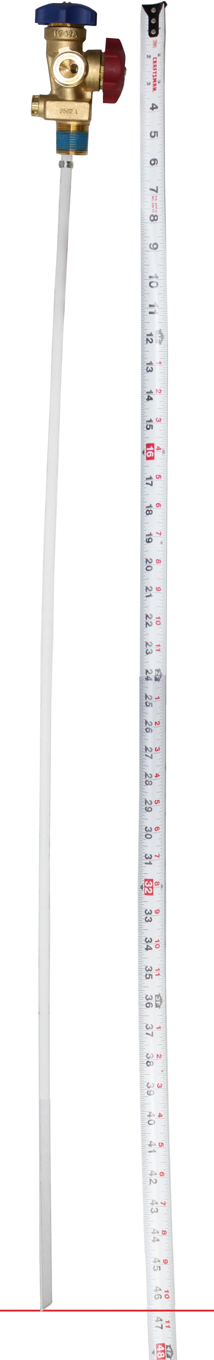 Flame King Dual Access Vapor/Liquid Valve + Dip Tube for 123LB Refrigerant Tank