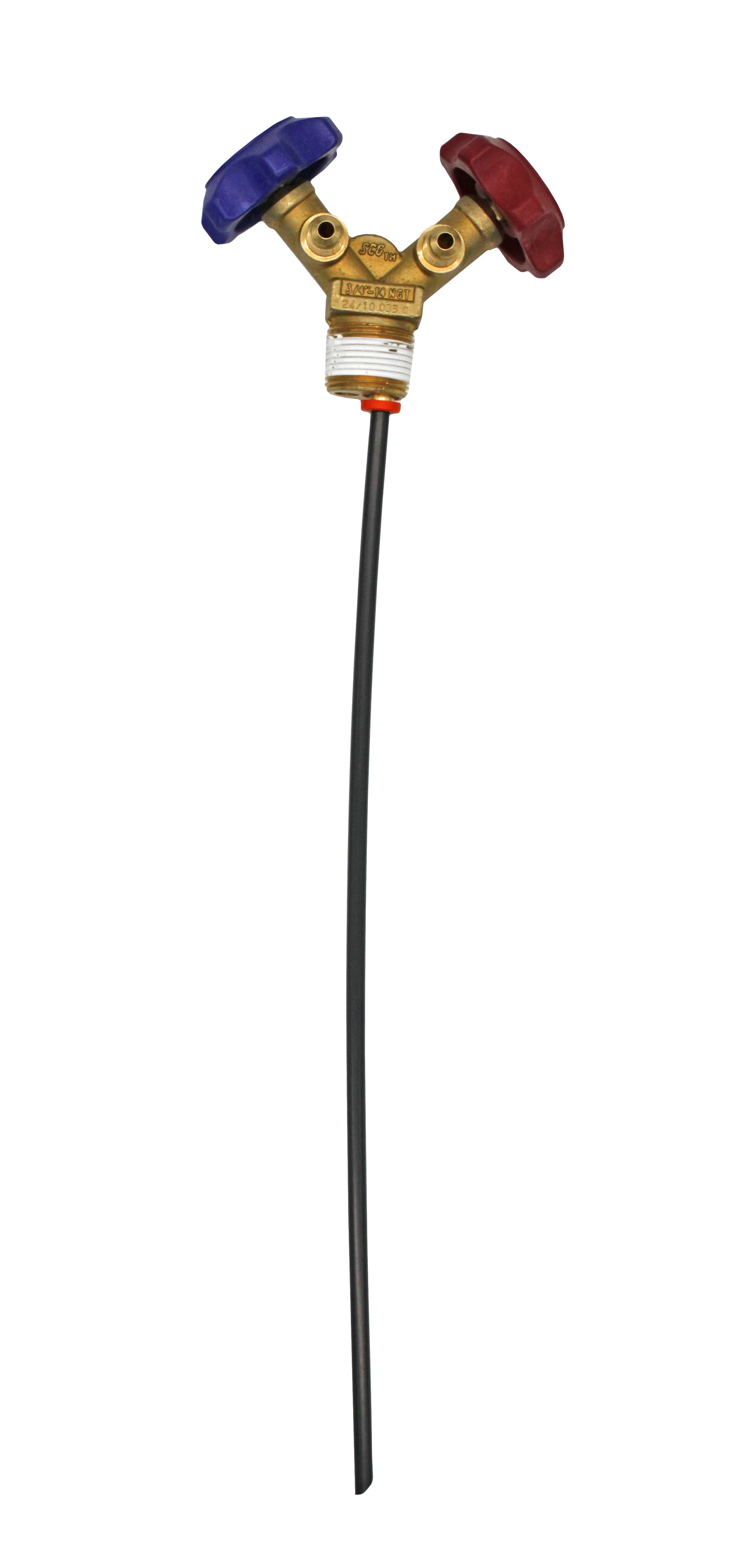 Flame King Y-Valve w/Aluminum Dip Tube & Filter for 50LB Refrigerant Tanks
