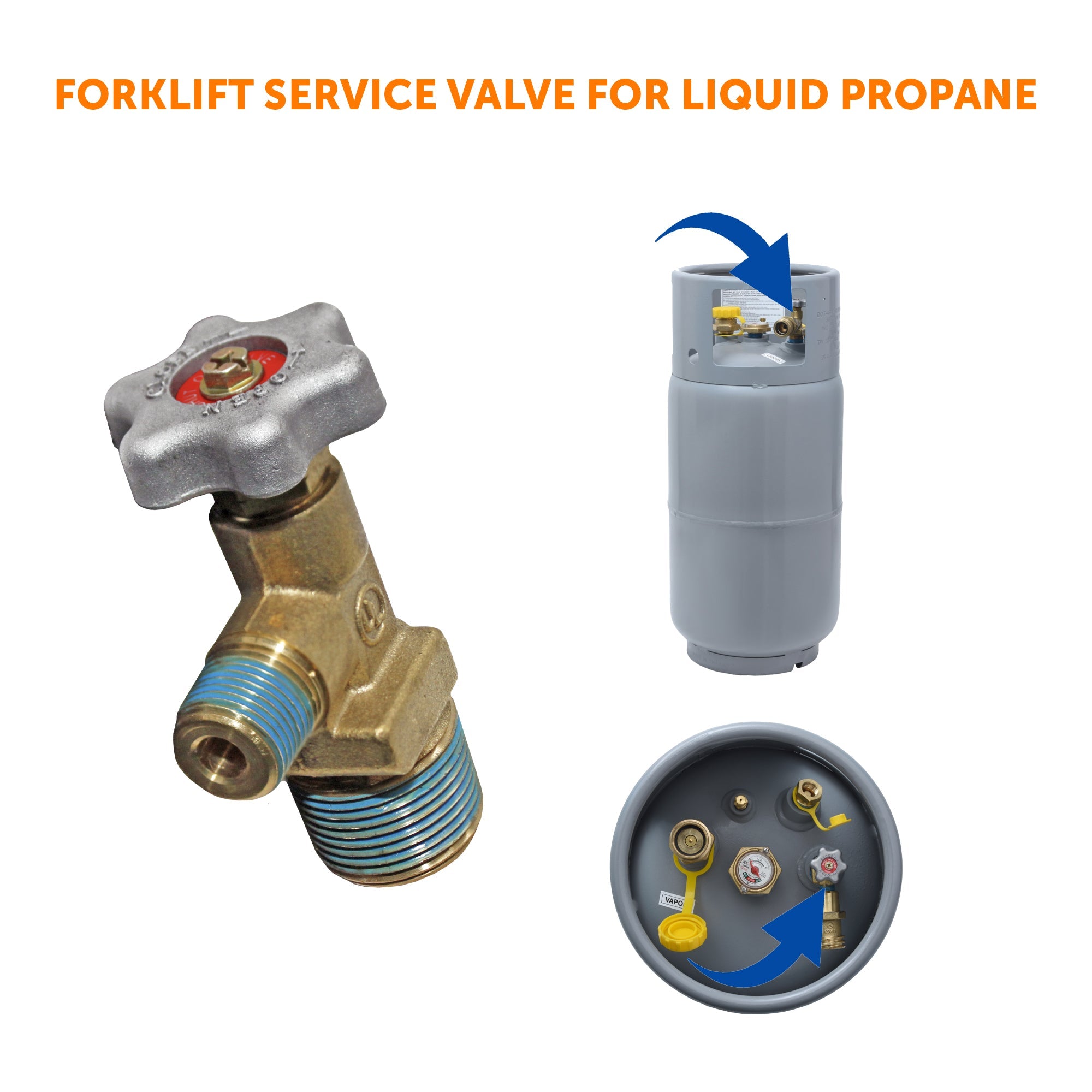 Flame King VSVFL Forklift Propane Cylinder Service Valve Liquid Withdrawal
