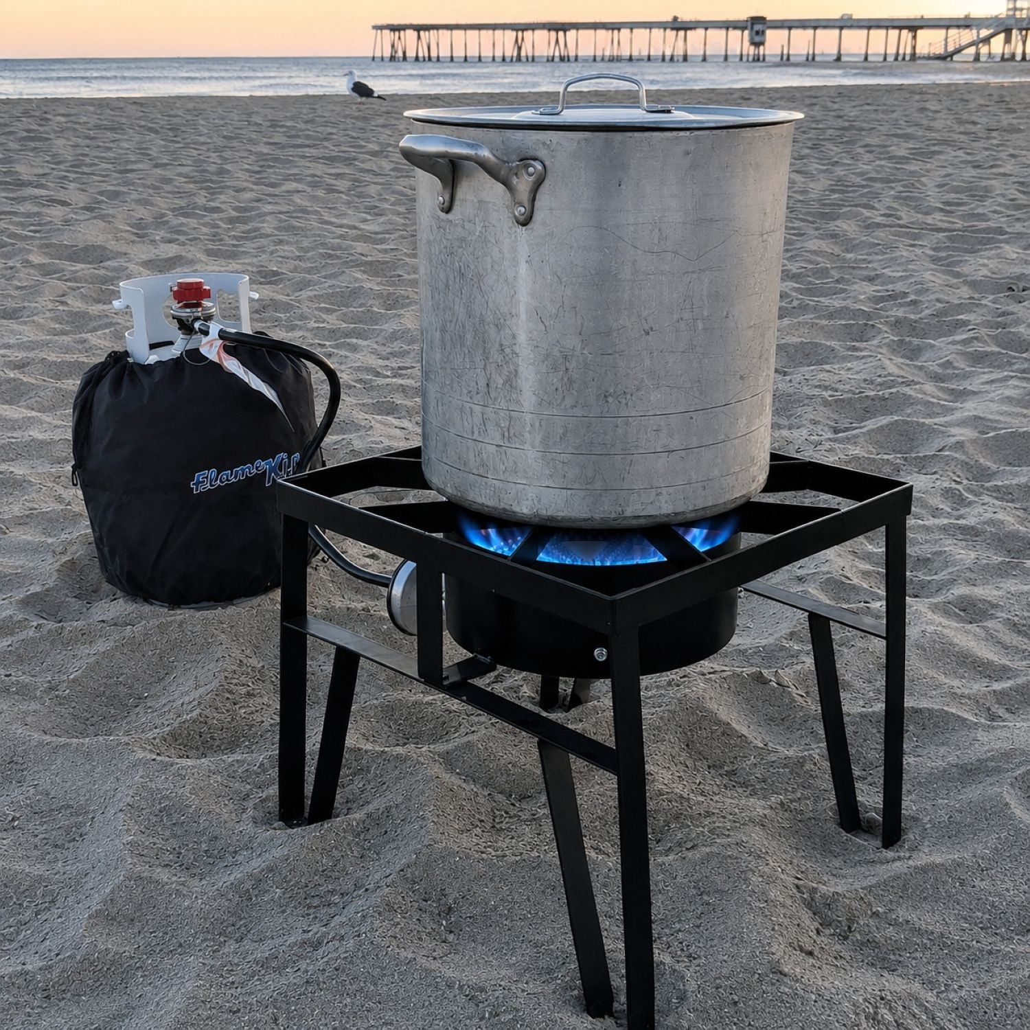 Flame King Heavy Duty 200,000 BTU Propane Gas Single Burner Cooker