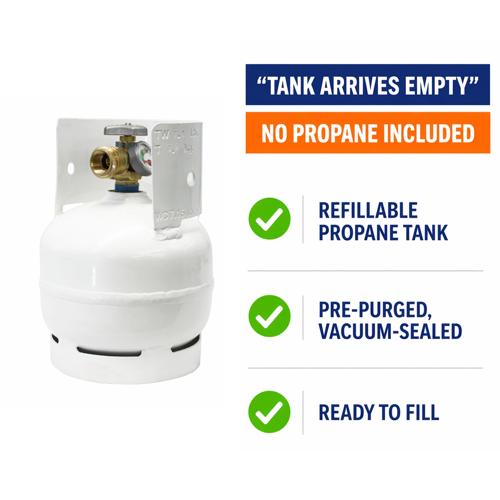 Flame King 3lb Propane Tank LP Cylinder with Gauge and OPD