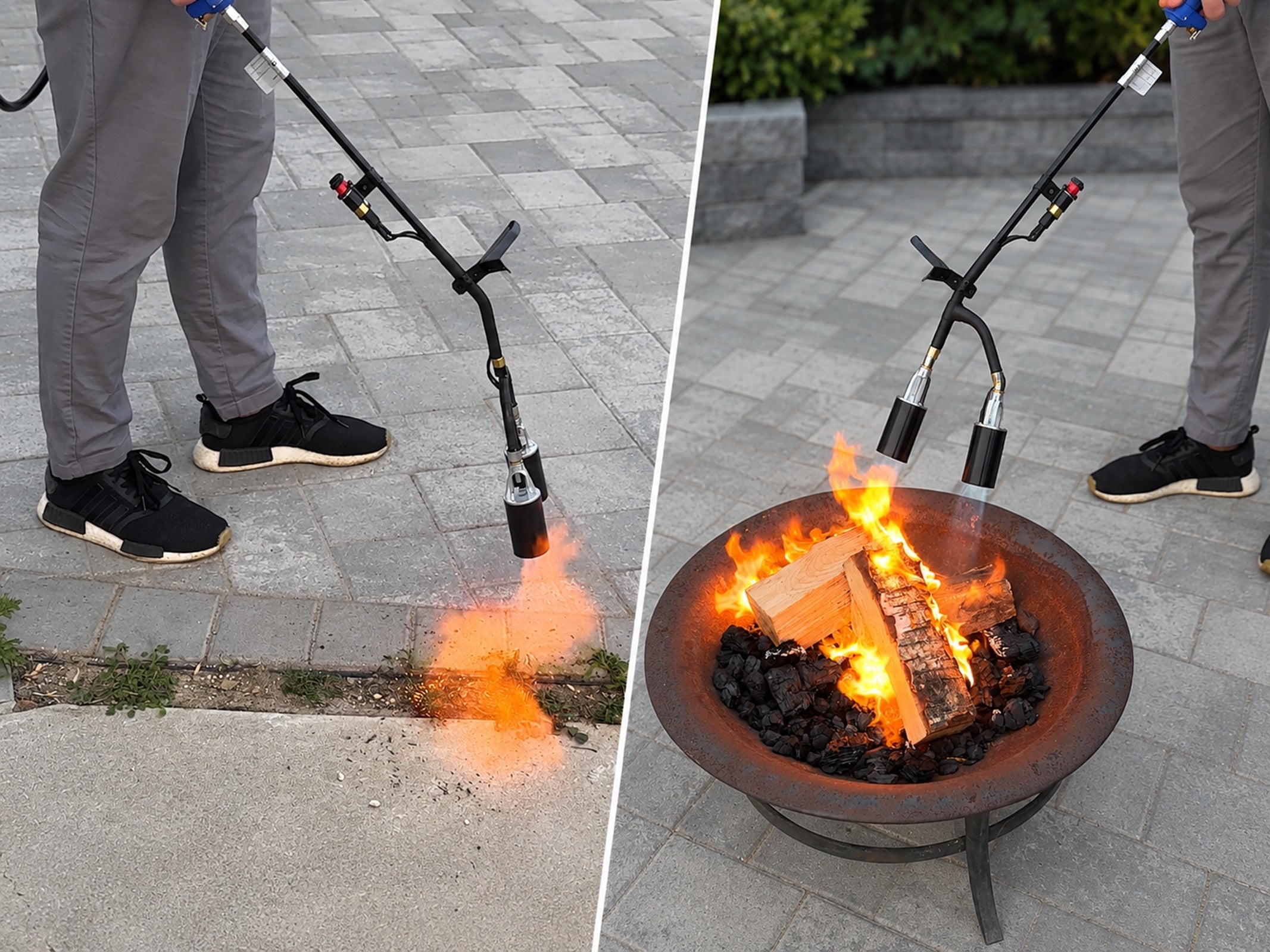 Flame King 500,000 BTU X 2 Torch Head Dual Propane Weed Burner Torch