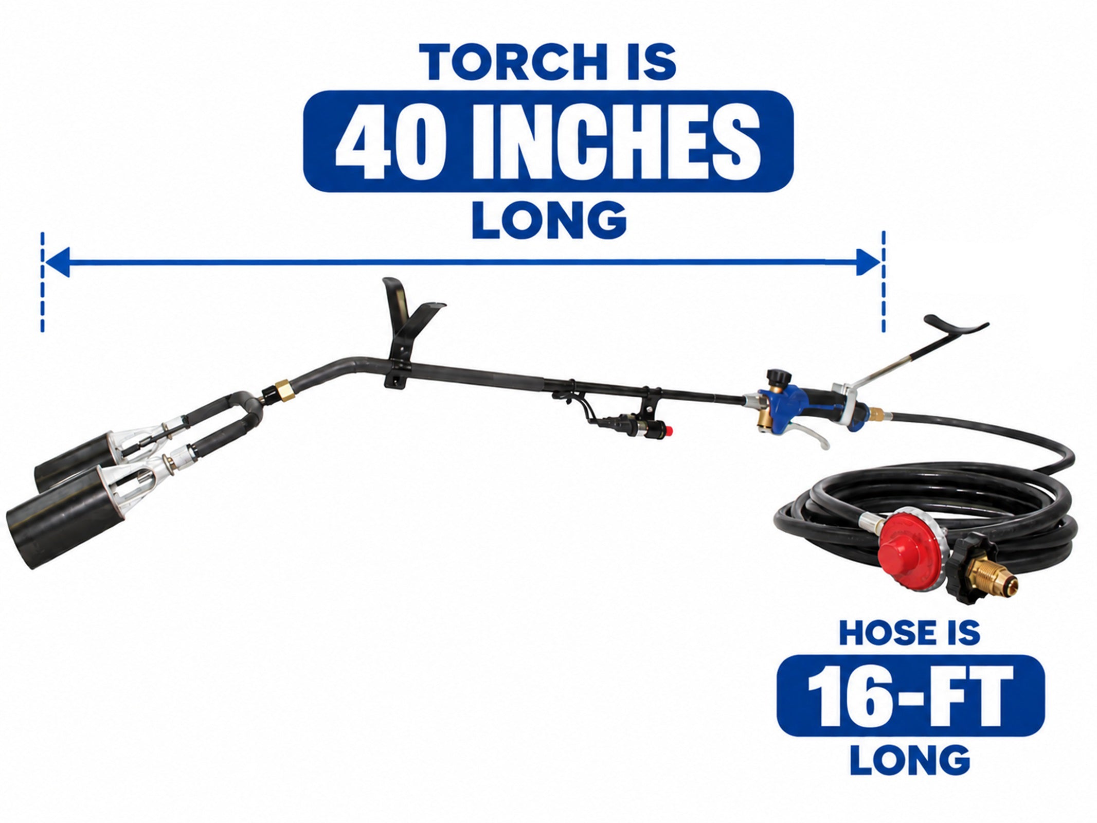 Flame King 500,000 BTU X 2 Torch Head Dual Propane Weed Burner Torch