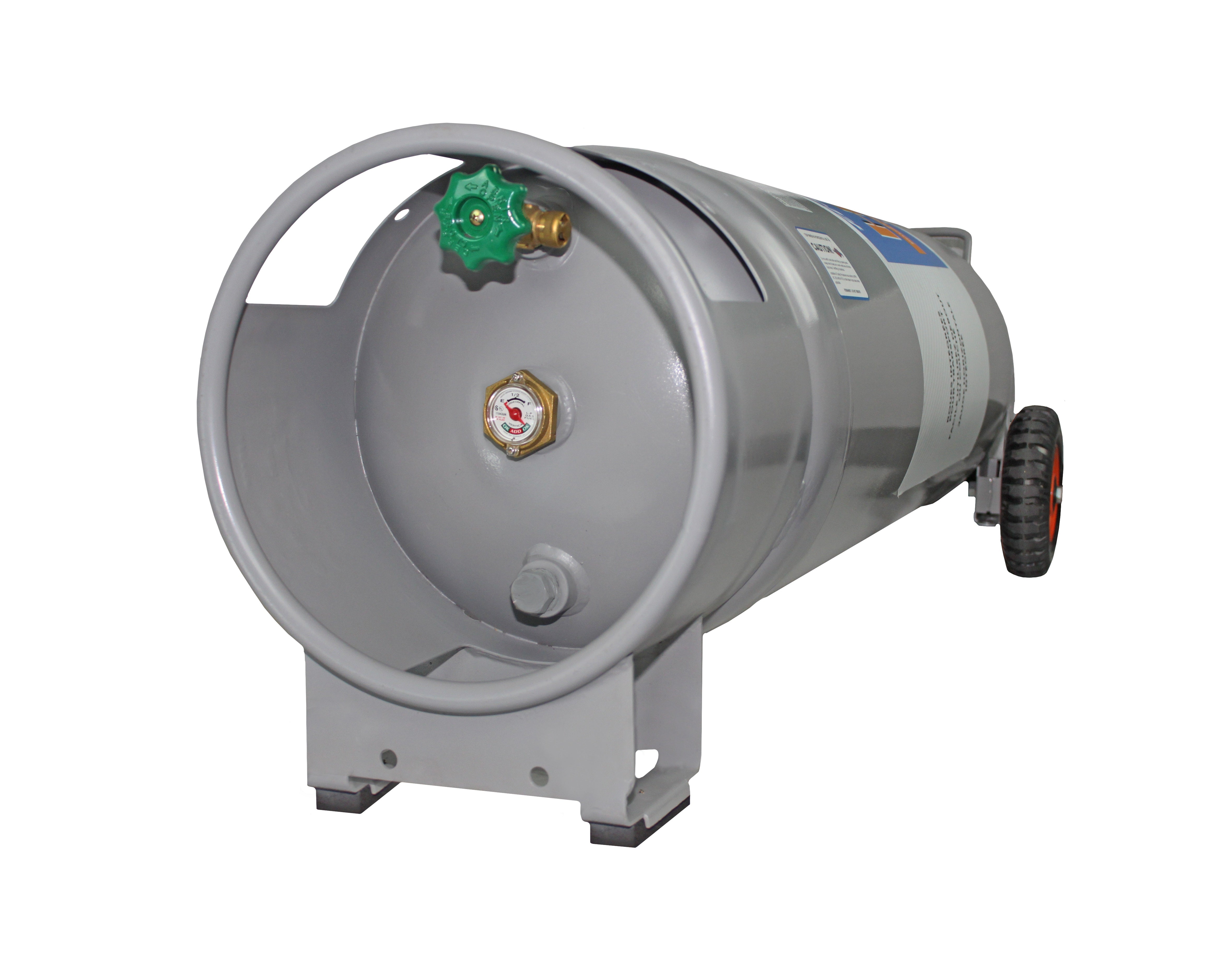 Flame King 100lb Empty Horizontal & Vertical Propane Cylinder with POL & Wheels