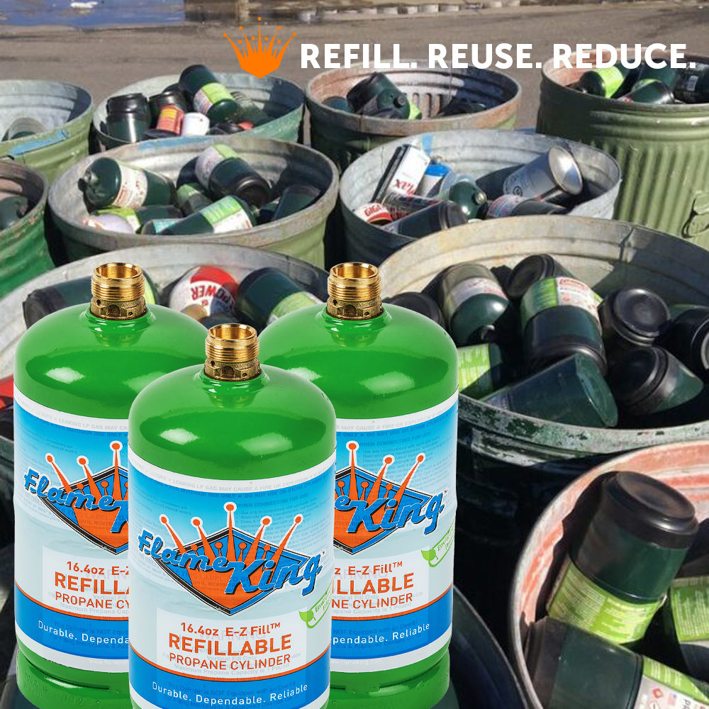 Flame King Refillable 1 lb Propane Cylinder, DOT-Certified LP Tank