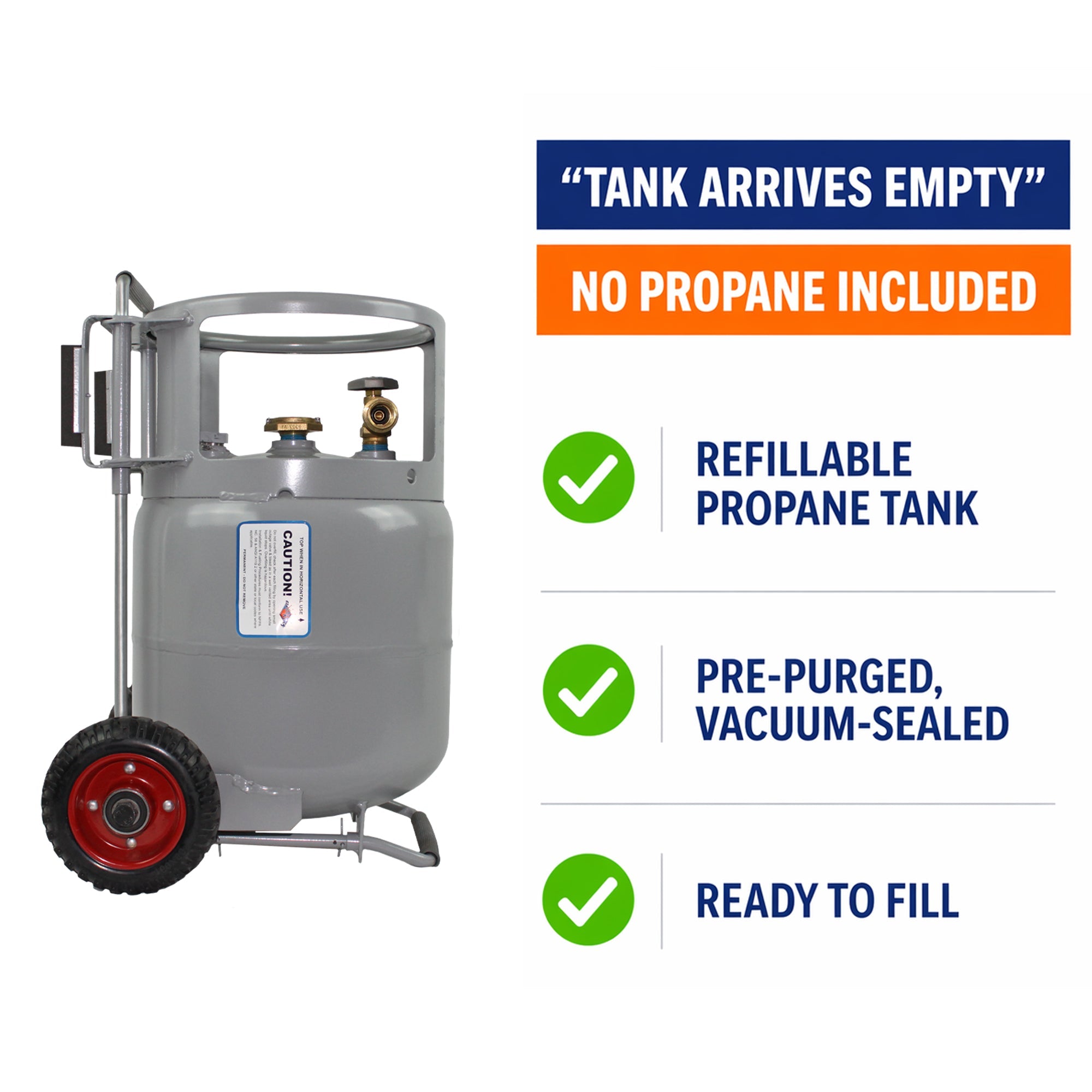 Flame King 20lb Horizontal & Vertical Propane Cylinder Gauge OPD & Wheels