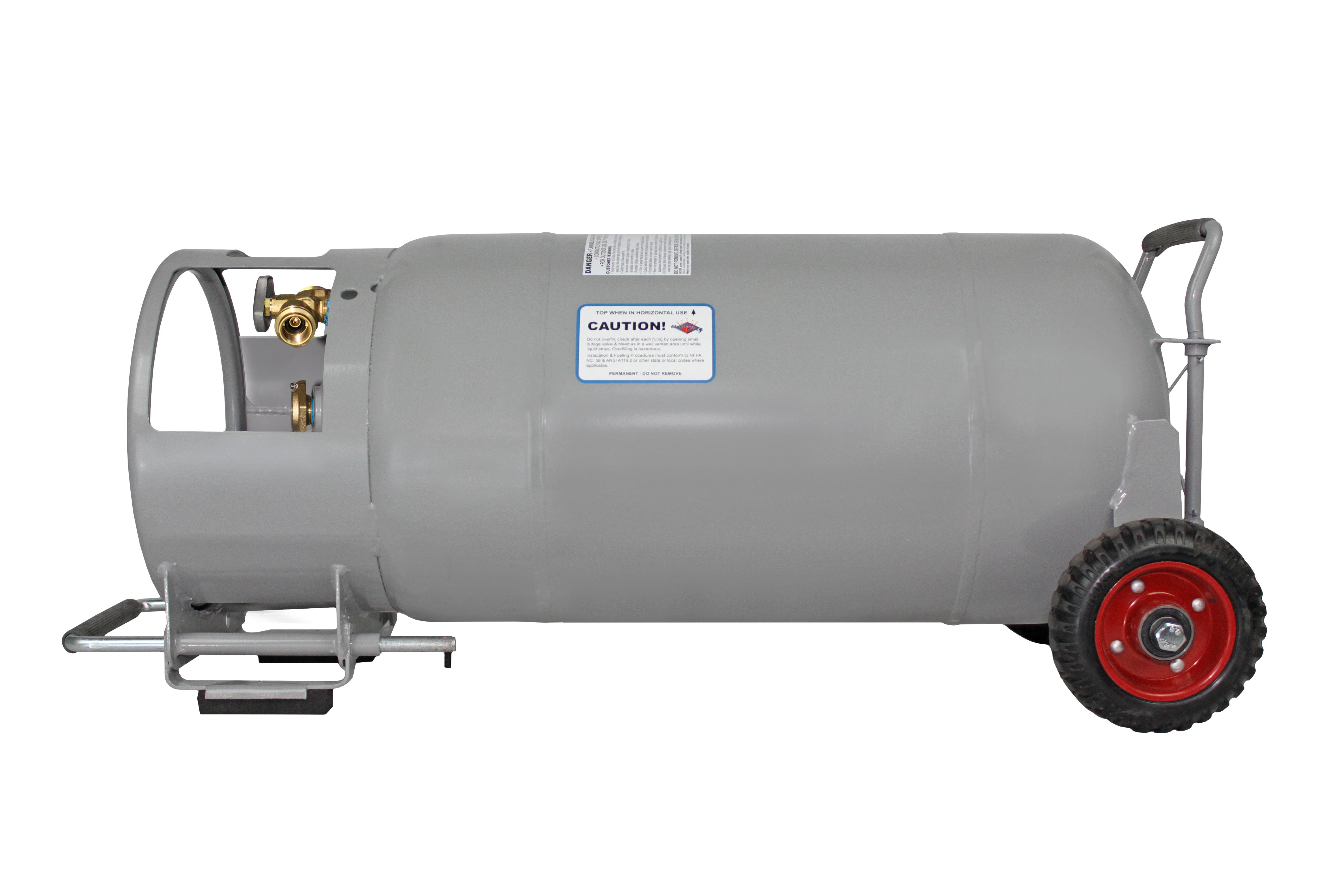 Flame King 40lb Horizontal & Vertical Empty Propane Cylinder with OPD & Wheels